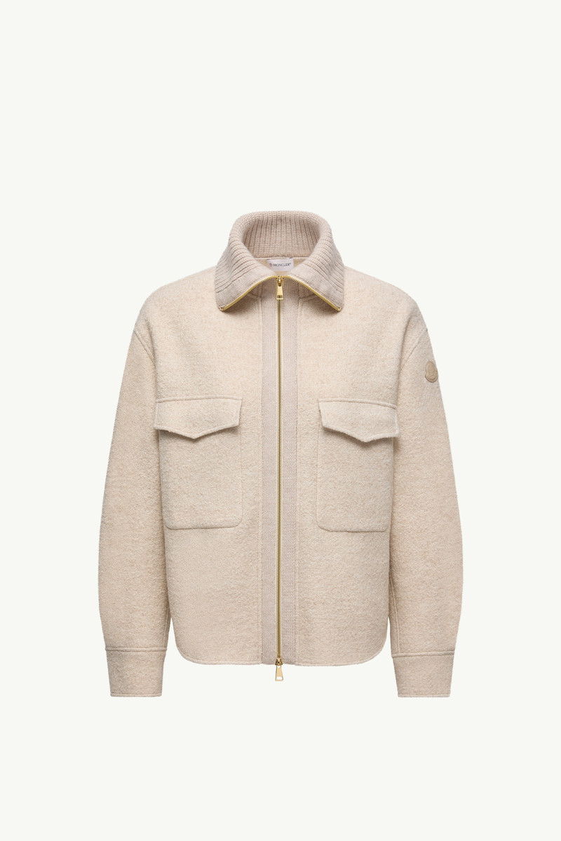 Bouclé Wool Blend Zip-Up Shirt 1