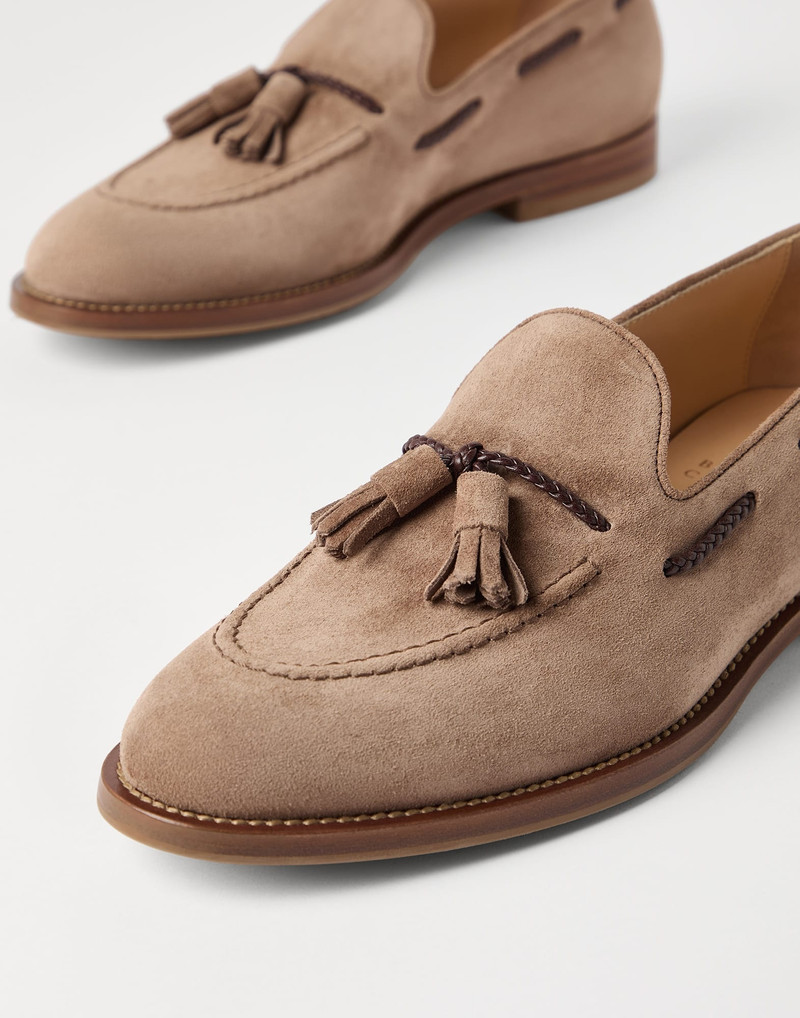 Suede loafers with tassels 3