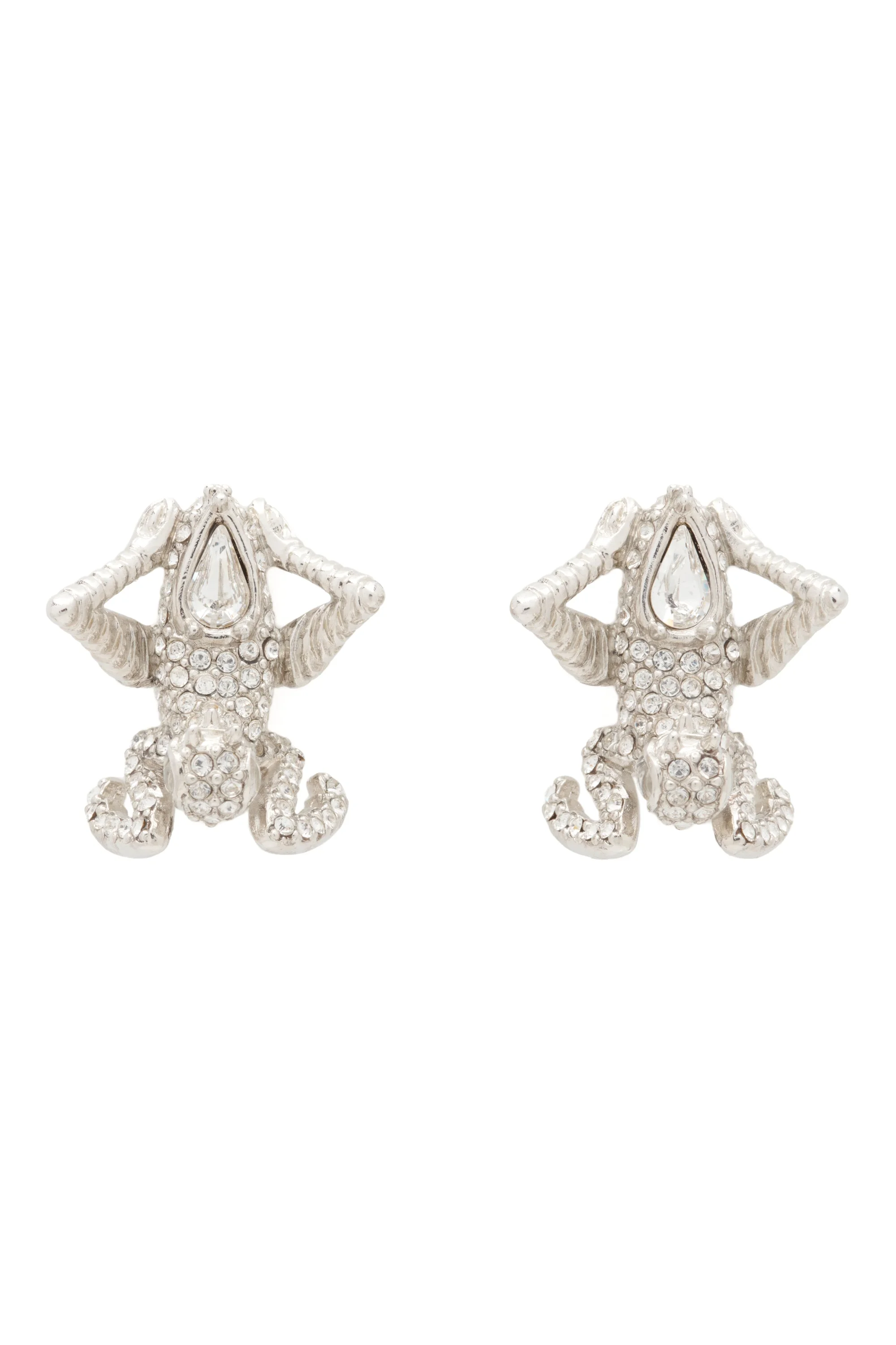 SILVER CLEAR MANTIS EARRINGS - 1