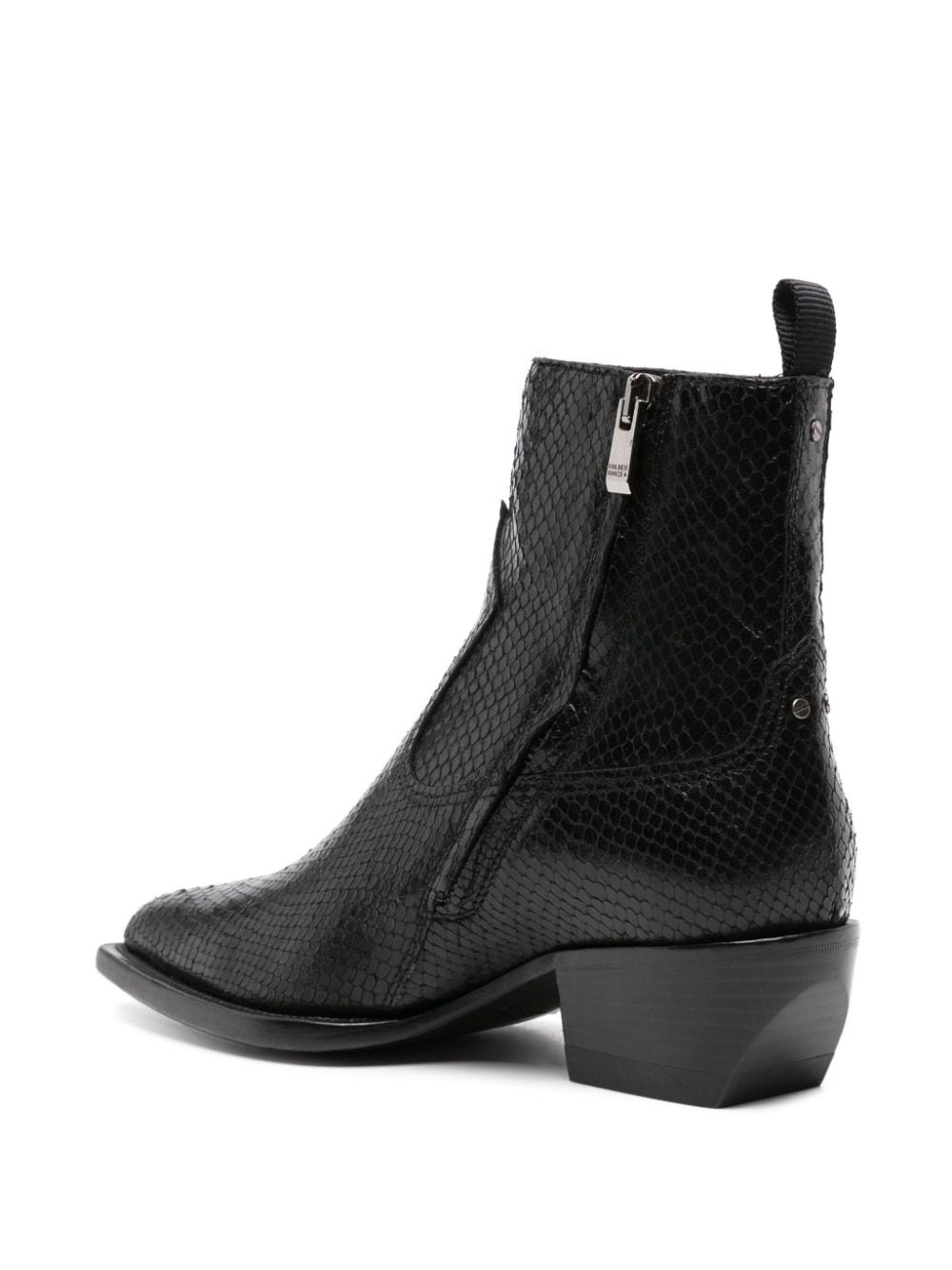 snakeskin-effect leather ankle boots - 3