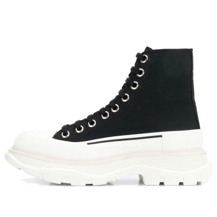 (WMNS) Alexander McQueen Tread Slick Boots 'Black White' 611706W4L321070 - 1