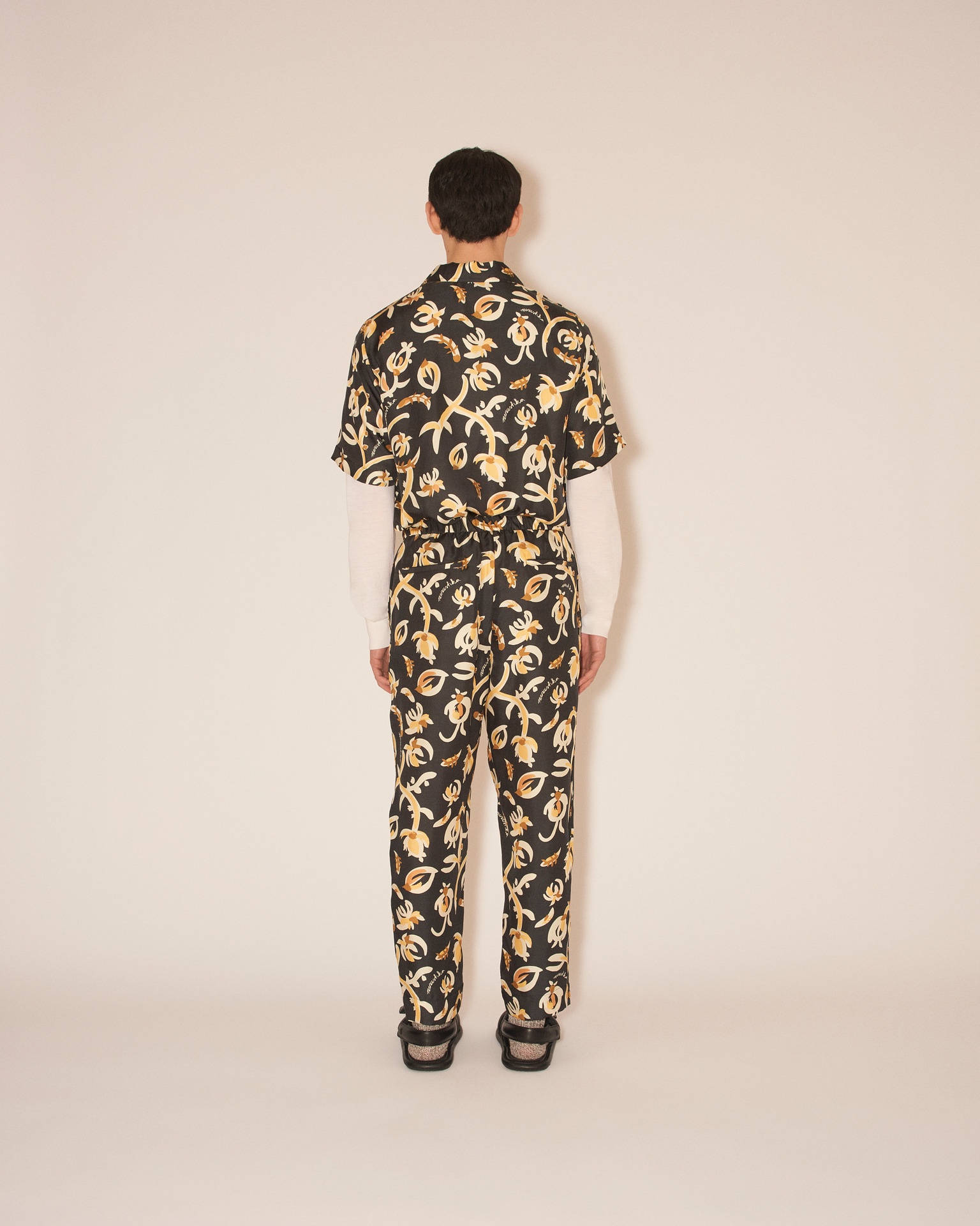 JAIN - Twill silk pants - Floral black - 4