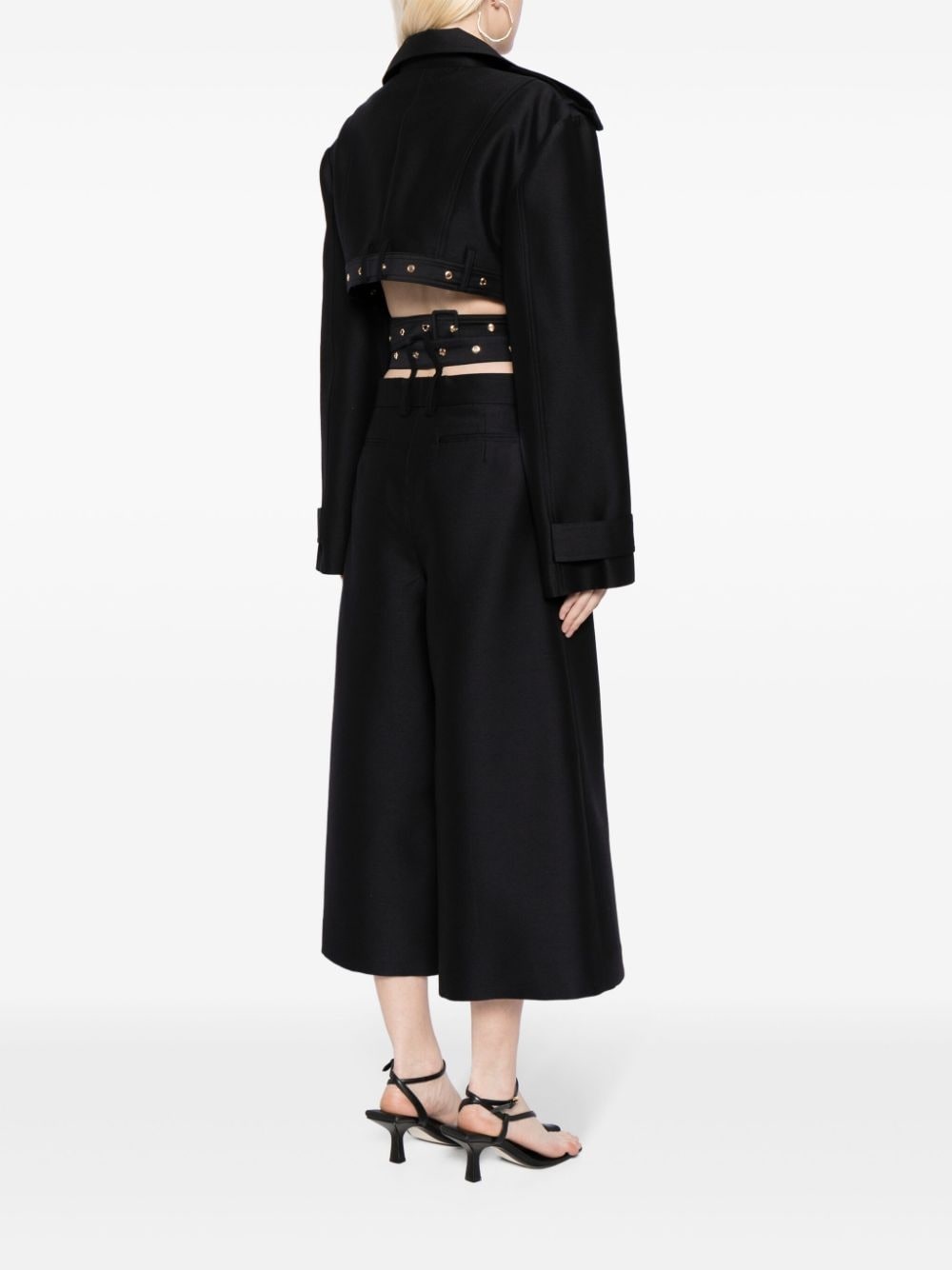 belted cropped jacket - 4