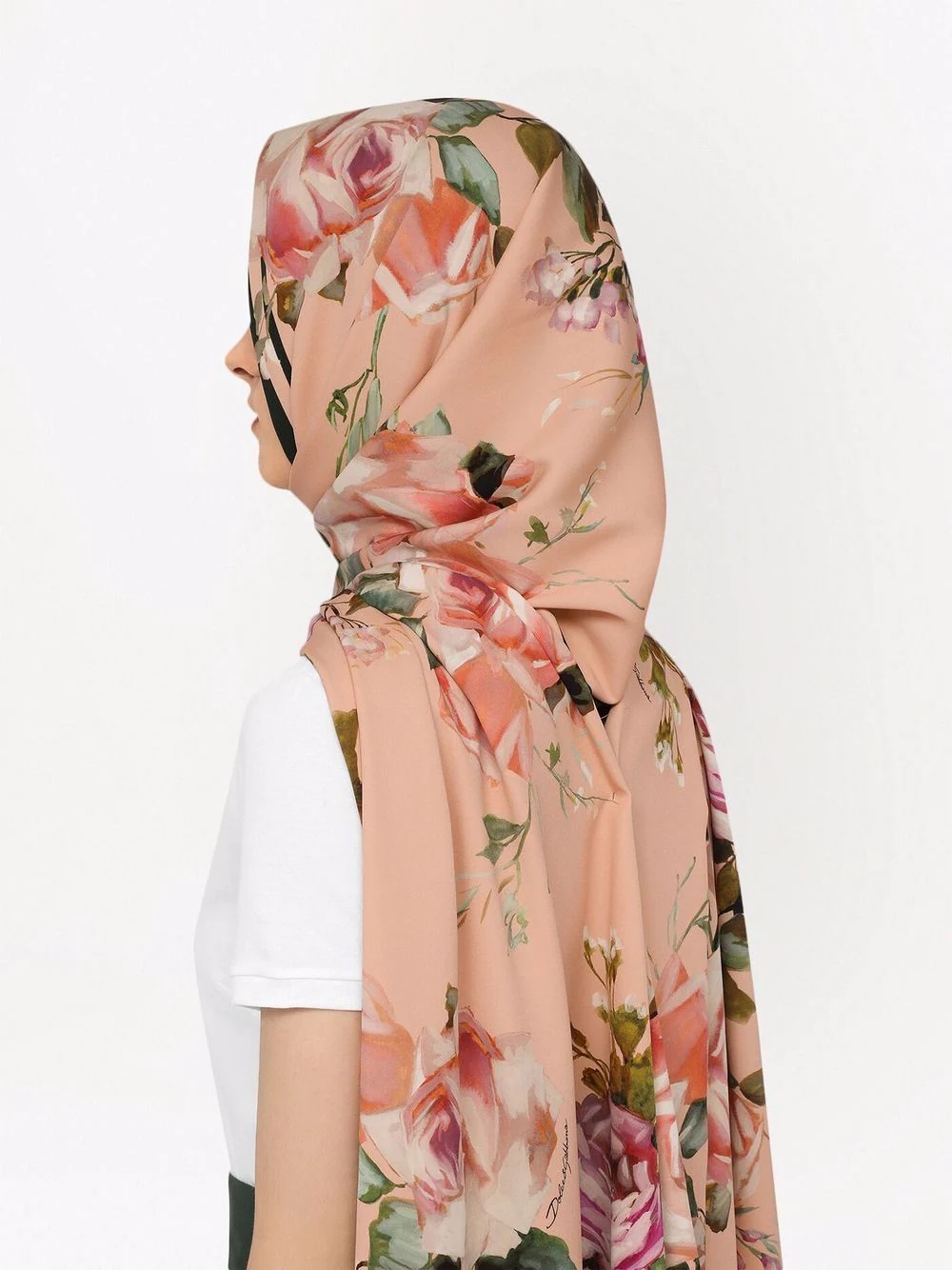 floral-print cotton scarf - 2