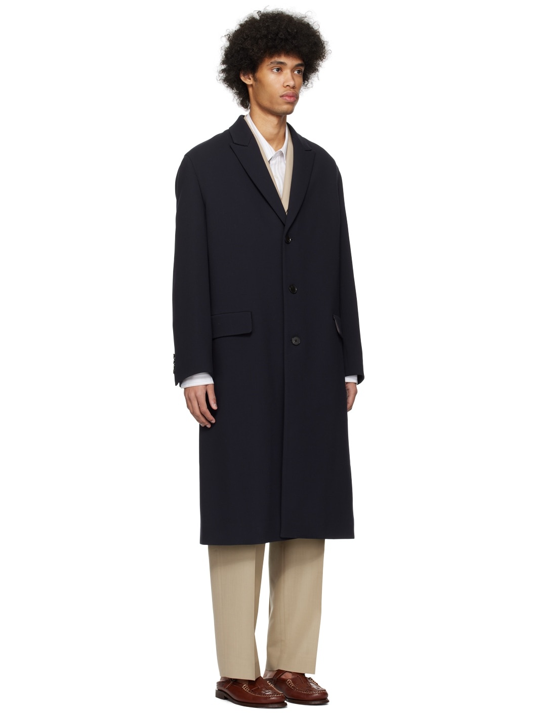 Navy Chesterfield Coat - 2