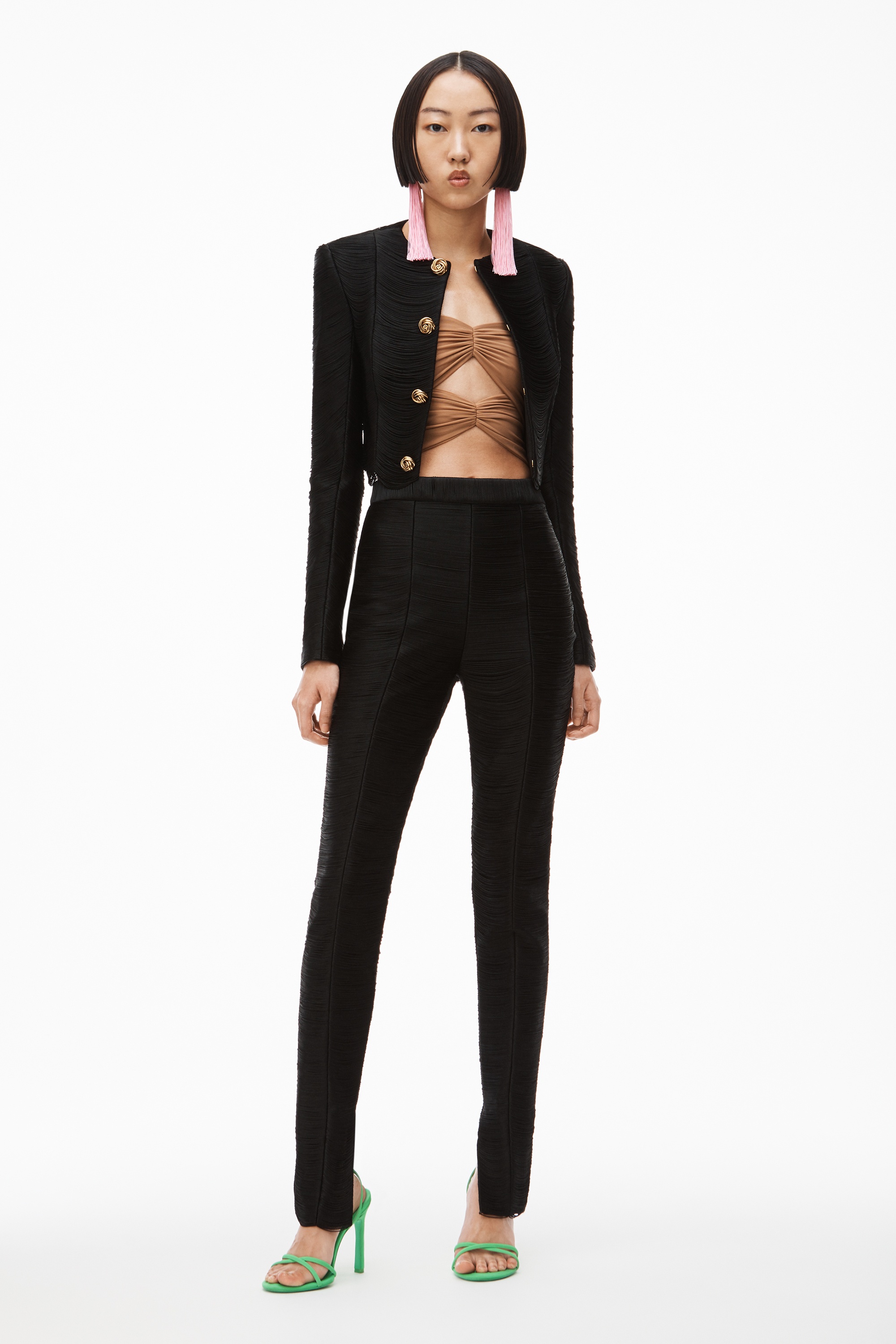 FRINGE CROP JACKET IN POWER MESH - 2