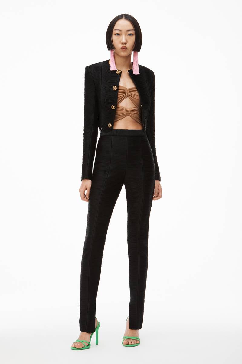 Alexander Wang FRINGE CROP JACKET IN POWER MESH outlook