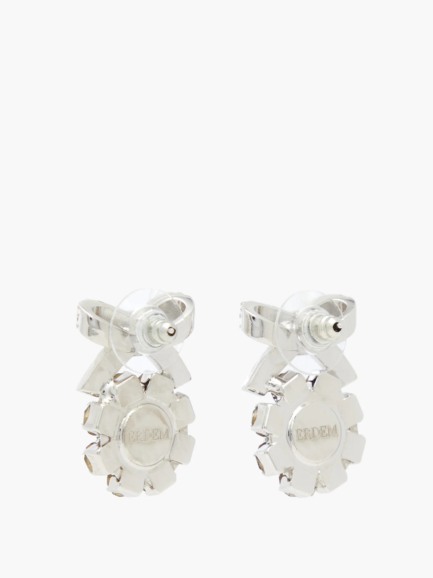 Crystal-embellished bow stud earrings - 3