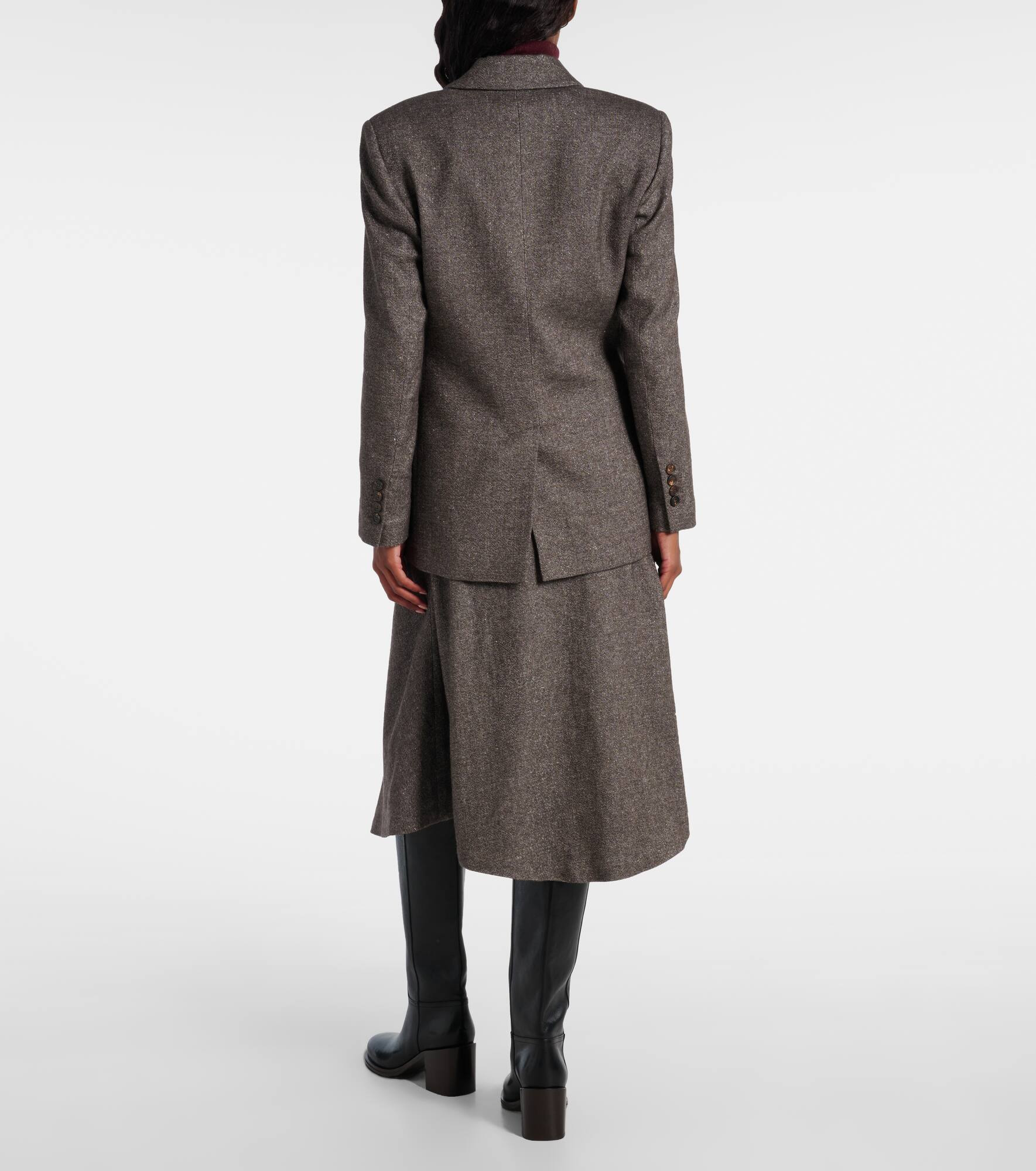 Wool and linen-blend blazer - 3