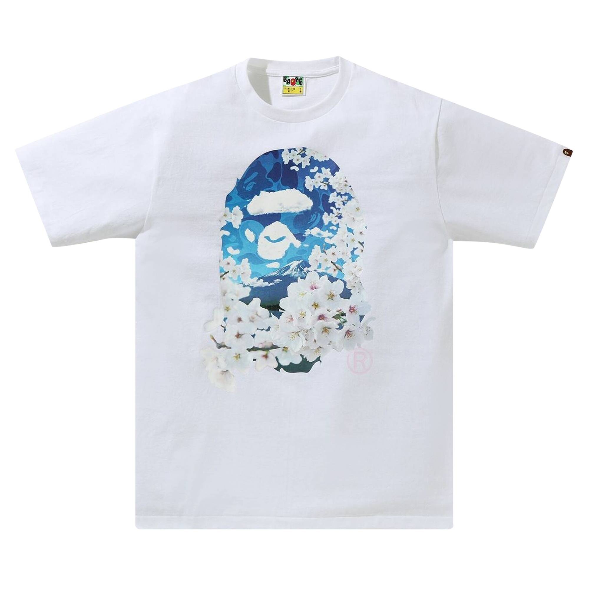 BAPE Sakura Photo Ape Head Tee 'White' - 1