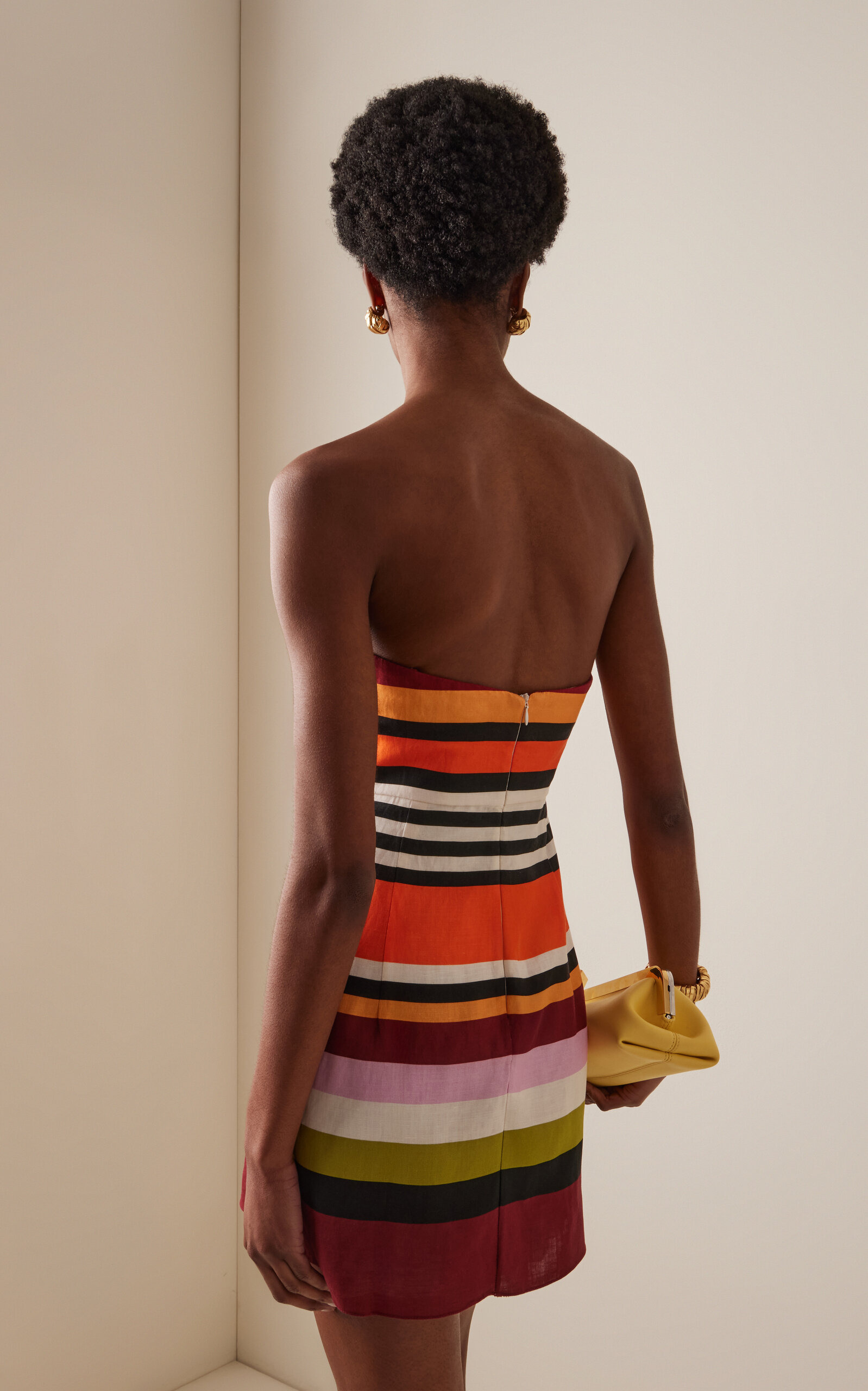 Exclusive Roma Embroidered Striped-Linen Mini Dress multi - 4