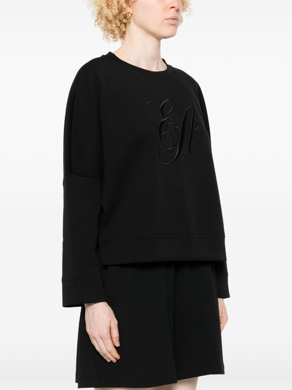 logo-embroidered sweatshirt - 3