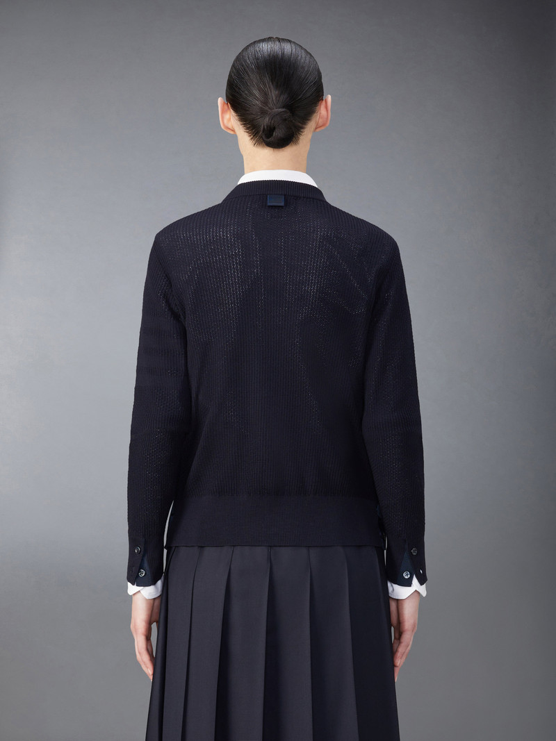 Thom Browne Wool Crepe 4-Bar Relaxed Fit Pullover outlook