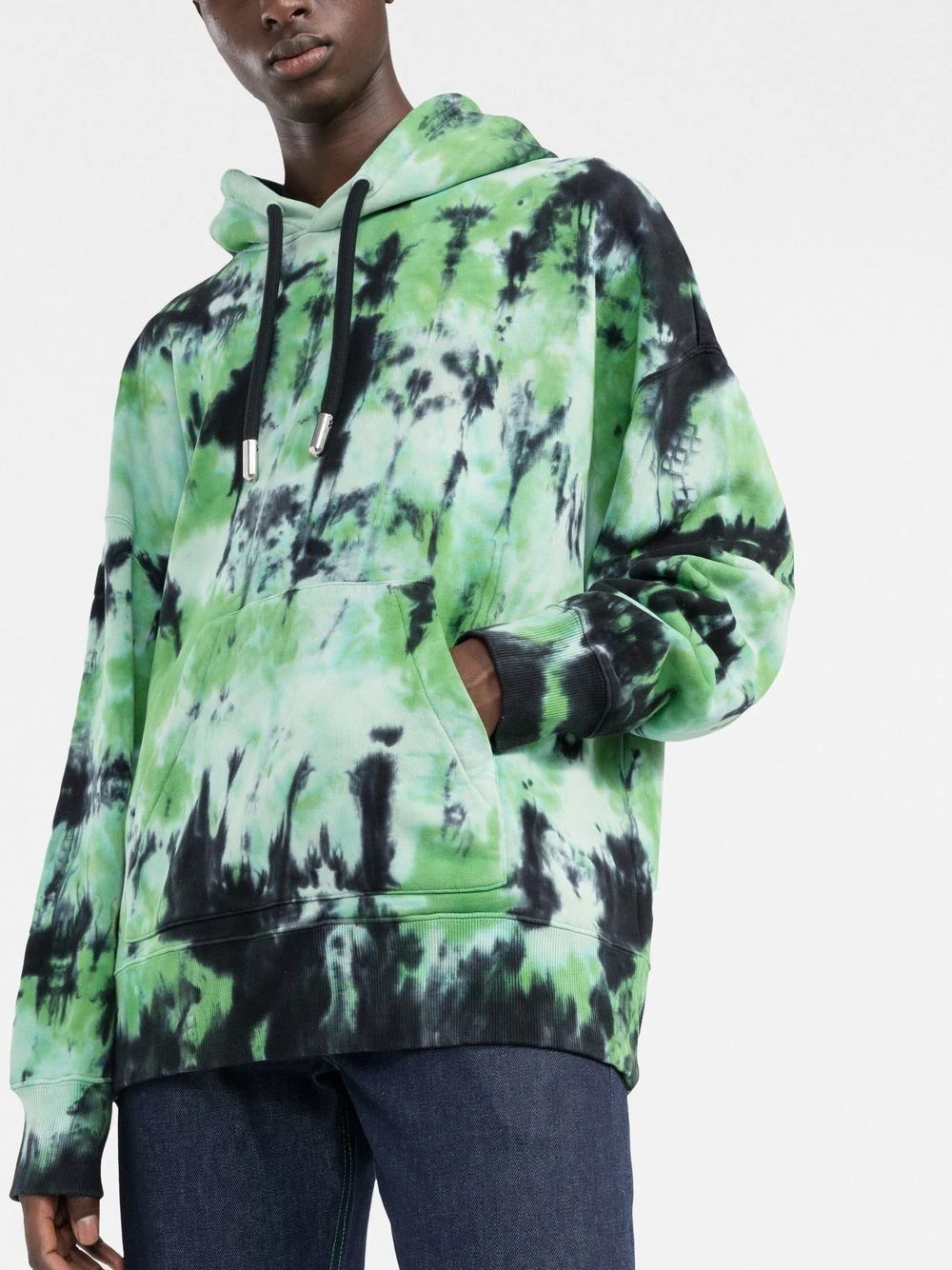 tie dye-print cotton hoodie - 3