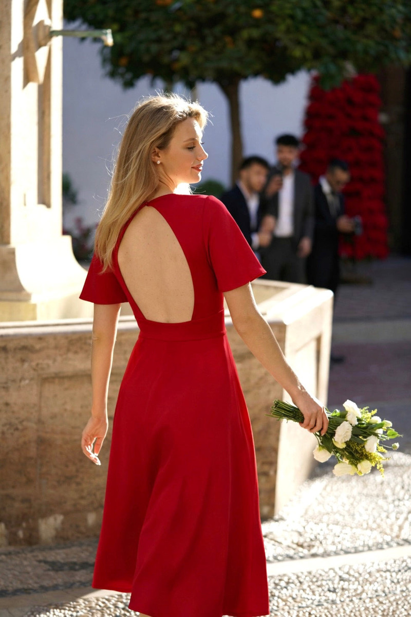 Coralie Silk Dress Open back 1