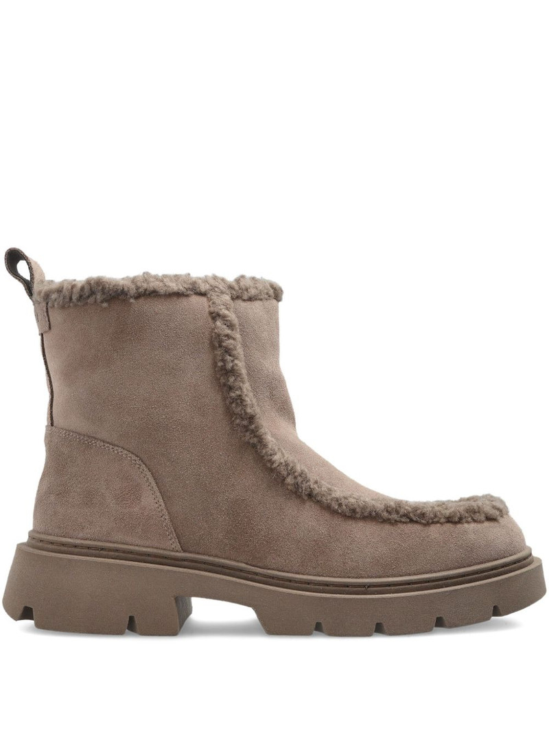 shearling-trim ankle boots 1
