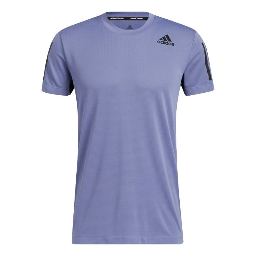 Men's adidas Heat.Rdy Training Sports Running Quick Dry Short Sleeve Light Purple T-Shirt GU0680 - 1