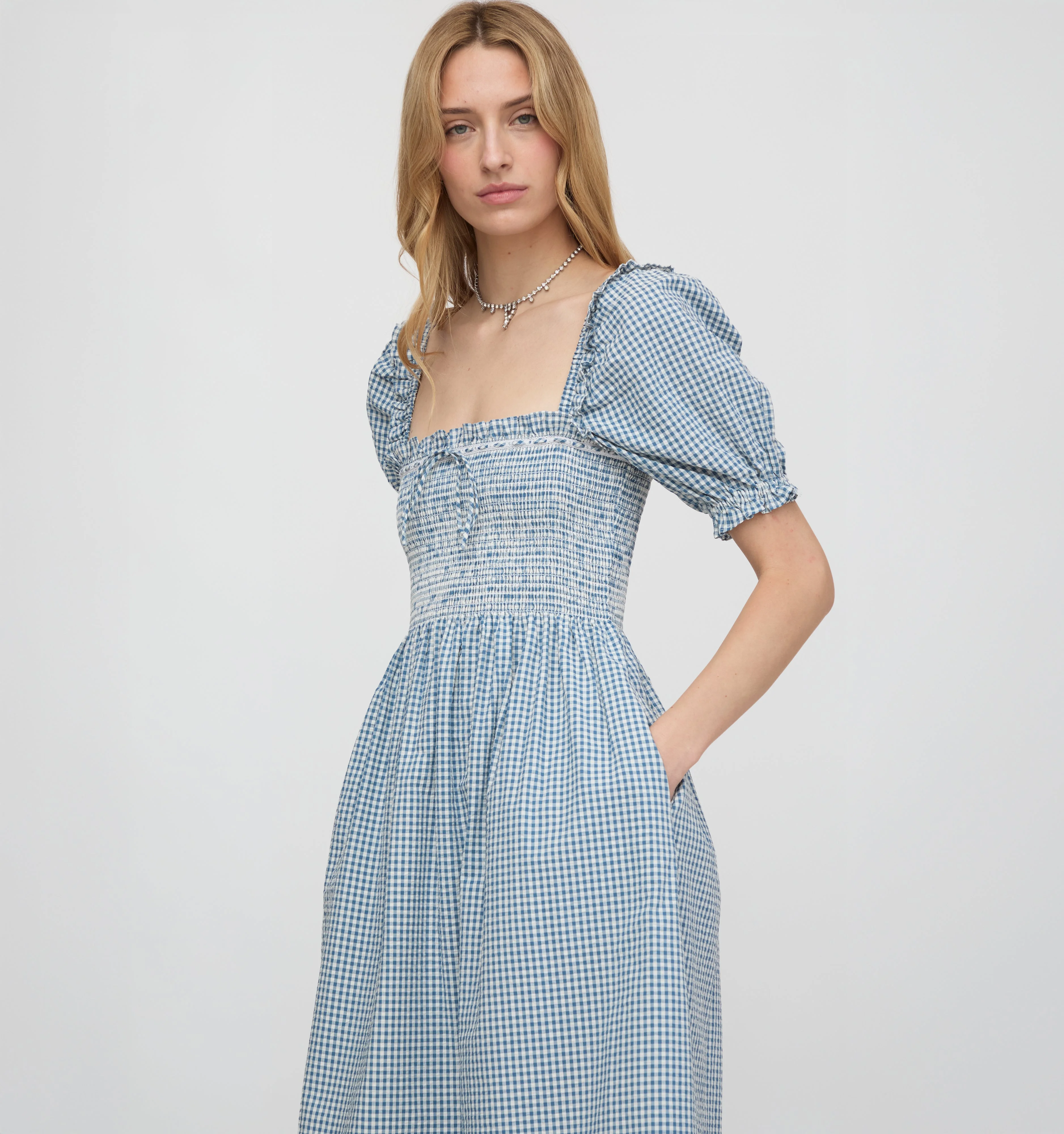 The Scarlett Nap Dress - Lagoon Gingham - 1