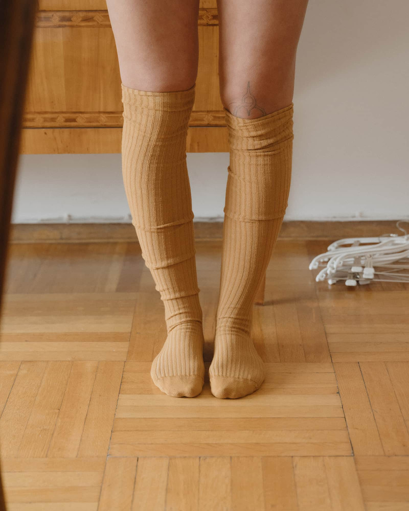 Rib Overknee Socks - Organic Cotton Rib 1