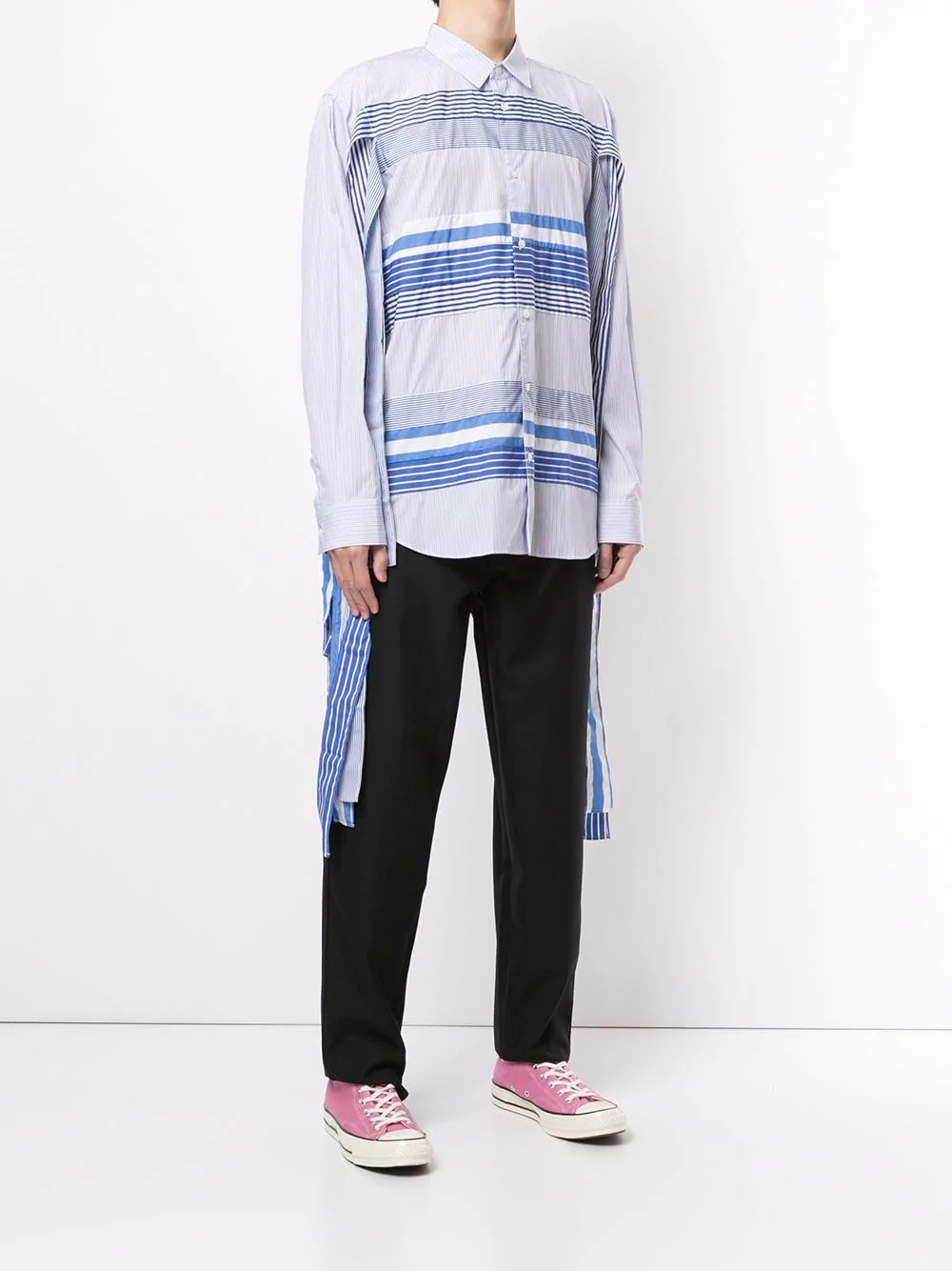 striped pattern long-sleeve shirt - 3