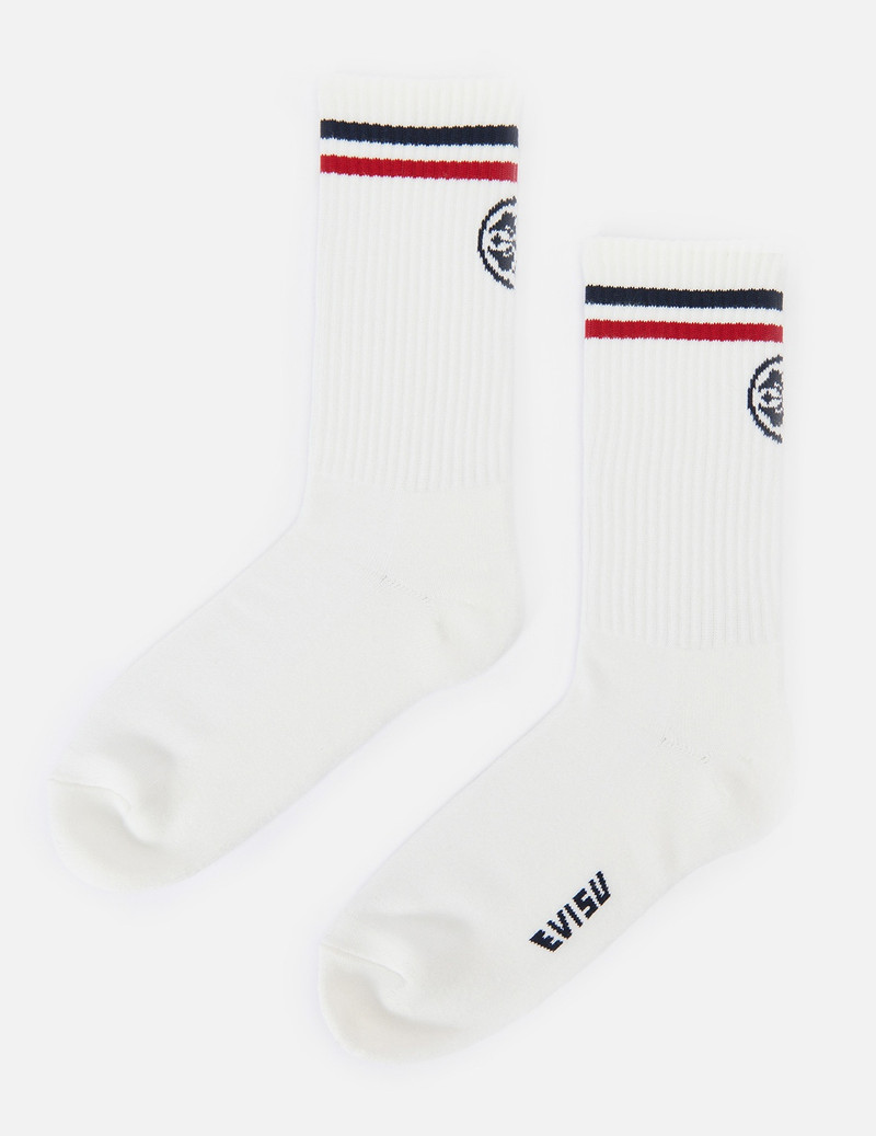 3-PACK KAMON AND STRIPE JACQUARD LONG SOCKS 3