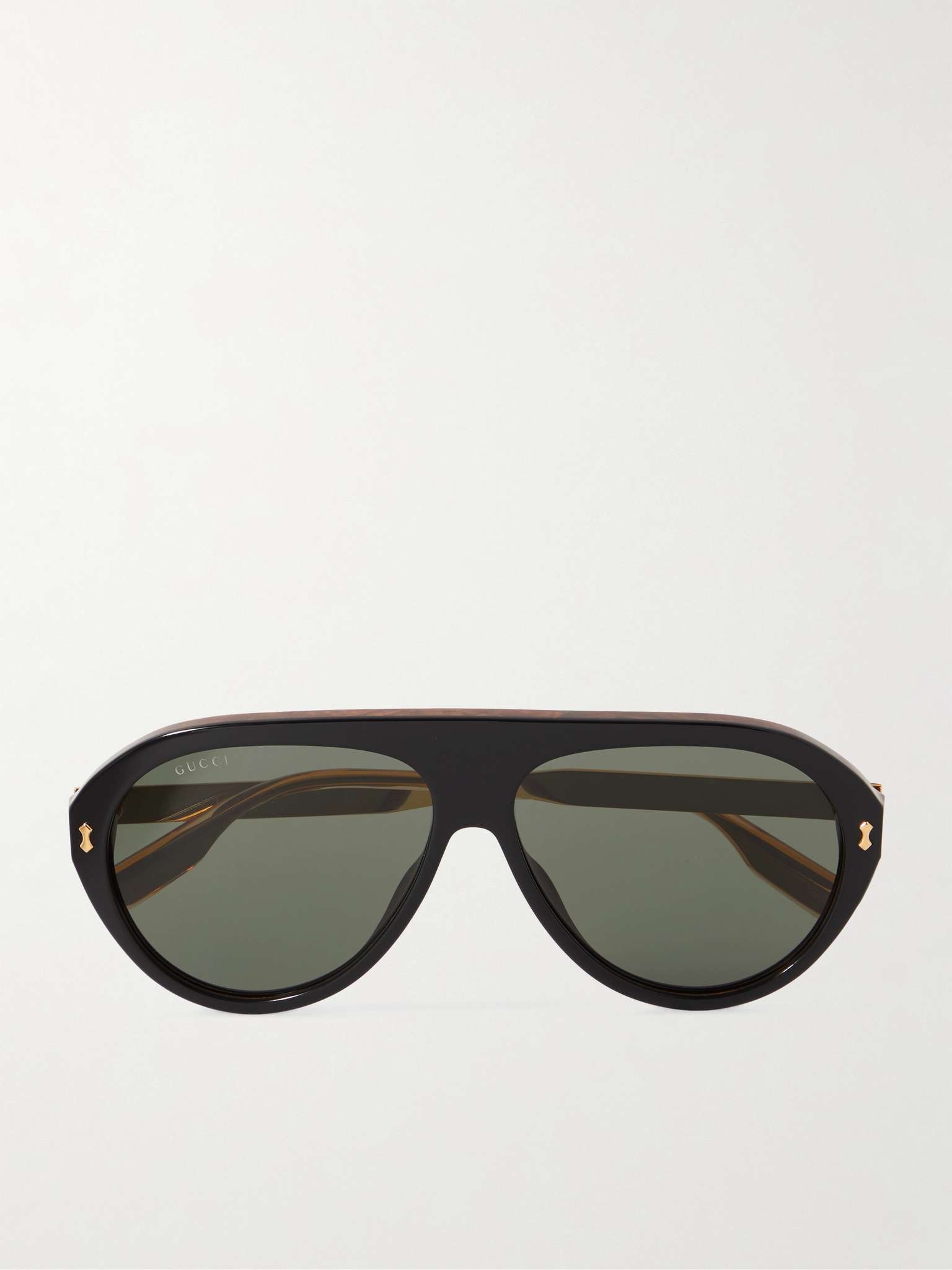 Aviator-Style Acetate and Gold-Tone Sunglasses - 1