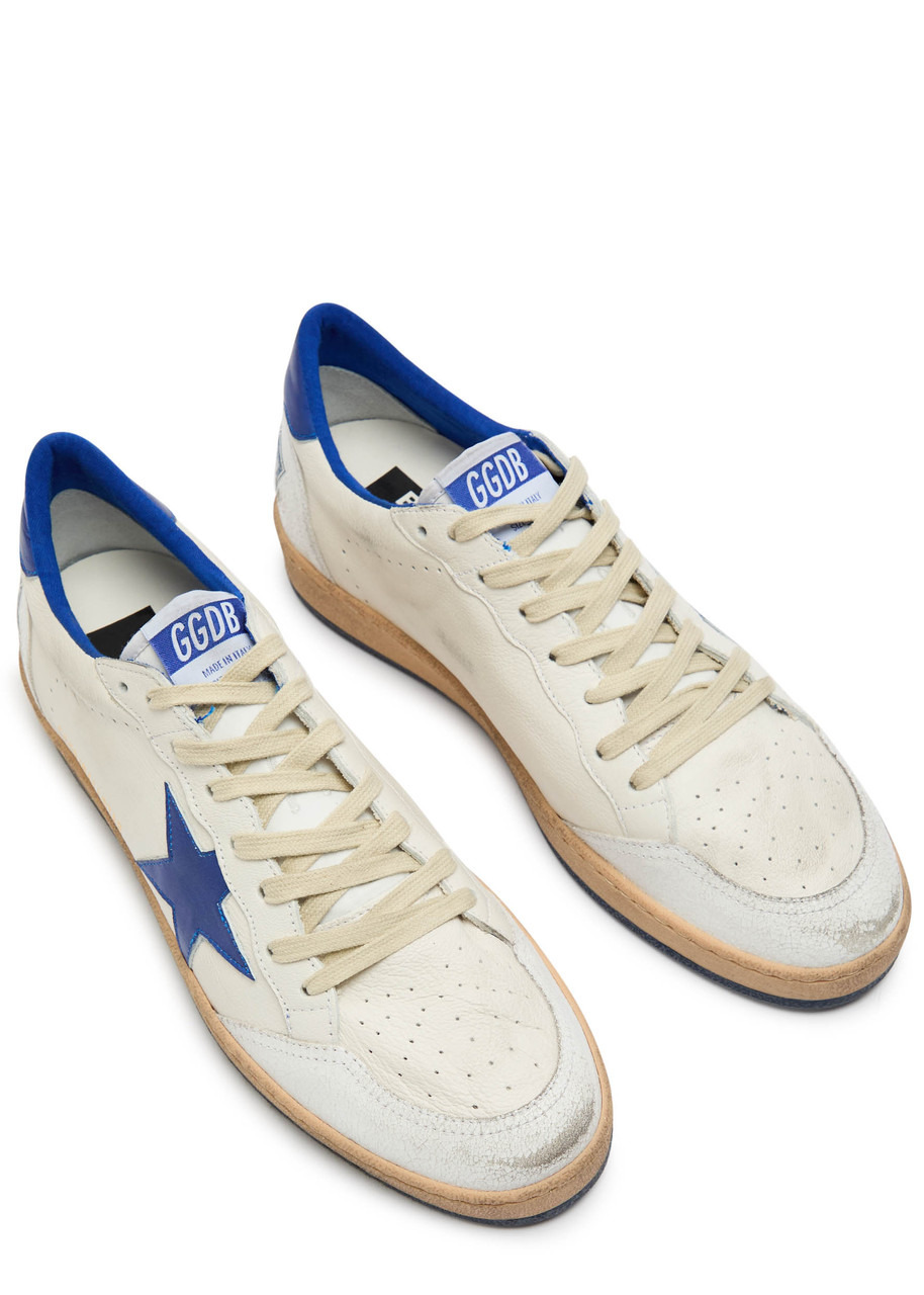 Golden Goose Ball Star Distressed Leather Sneakers - 3