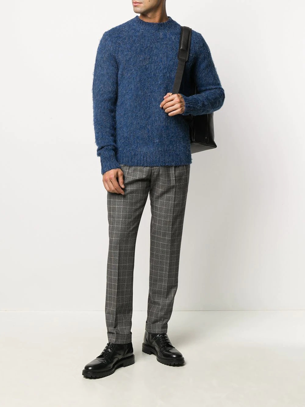 textured crewneck wool jumper - 2