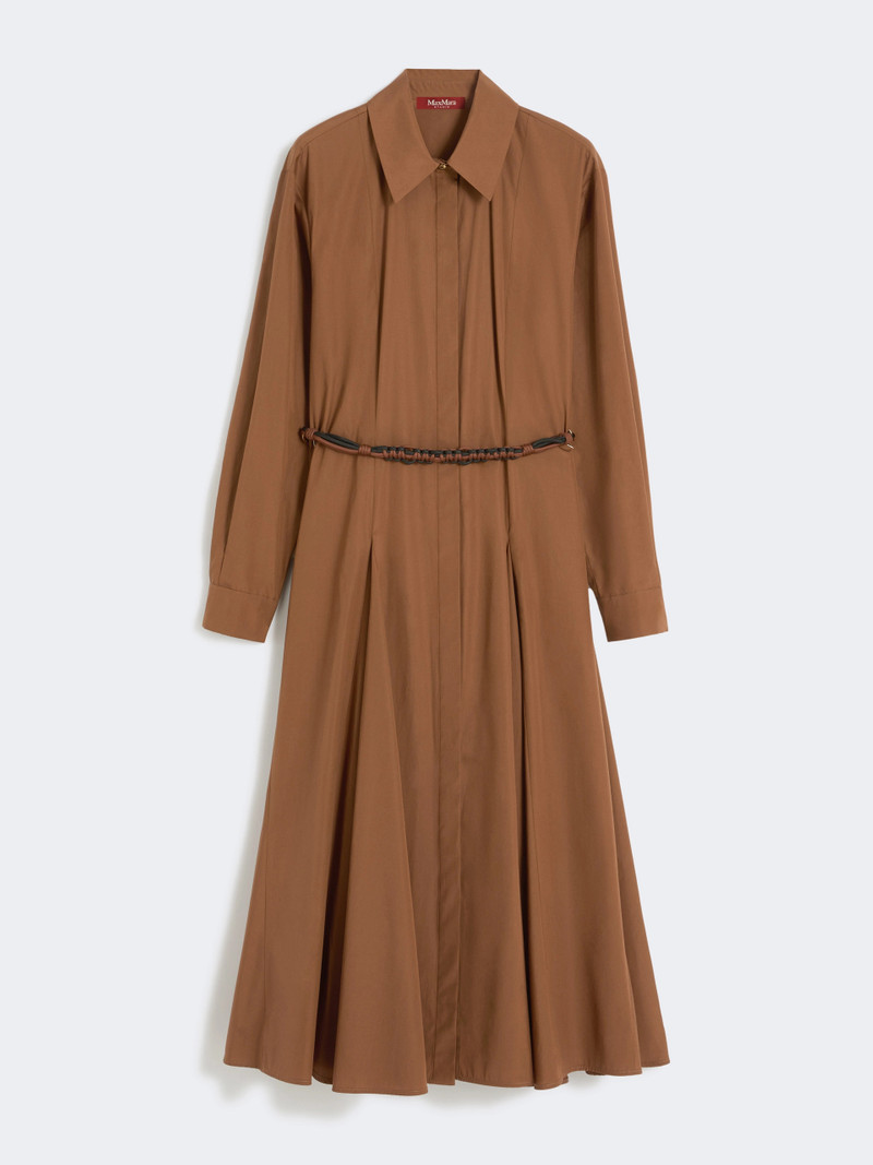 AFFETTO Long poplin shirt dress - CLAY 1