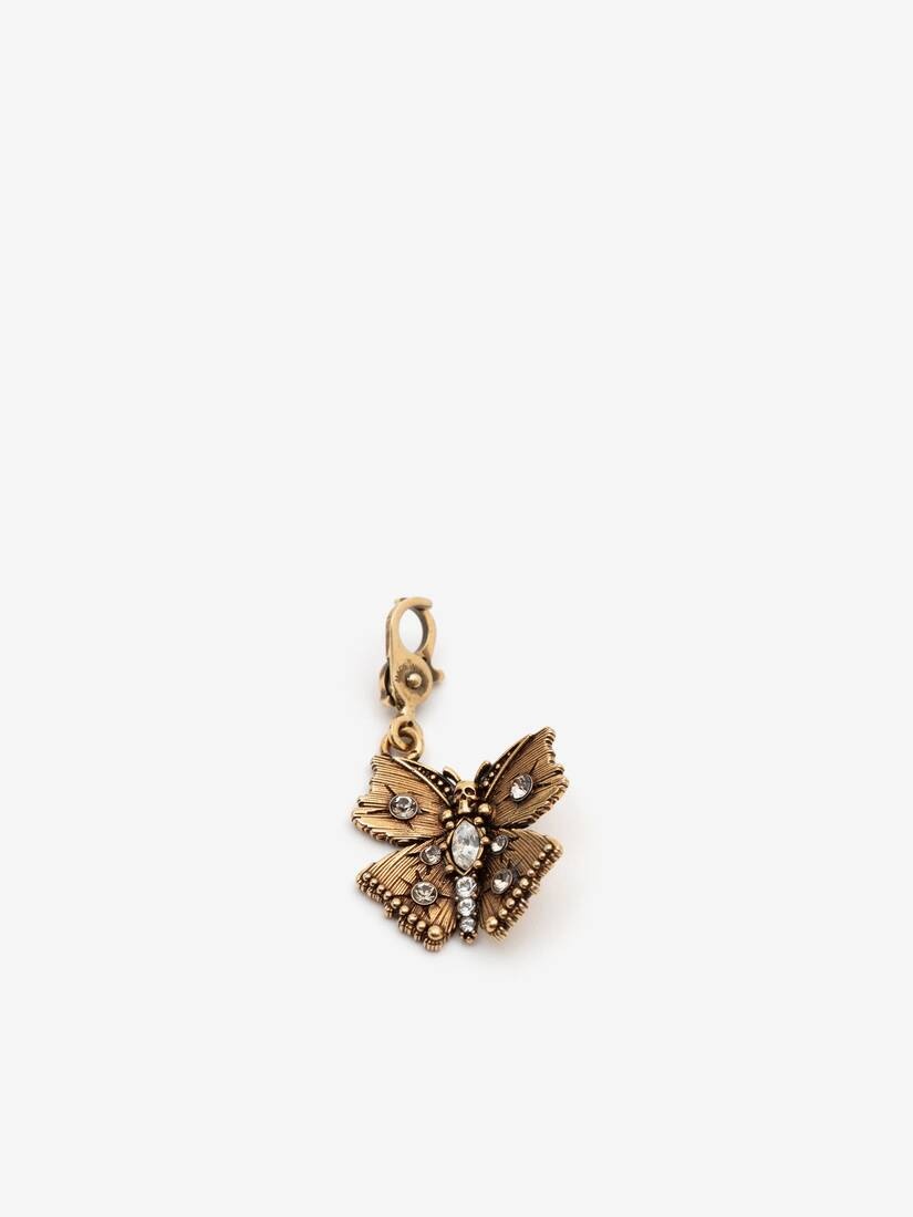 Small Butterfly Charm in Antique Gold - 1