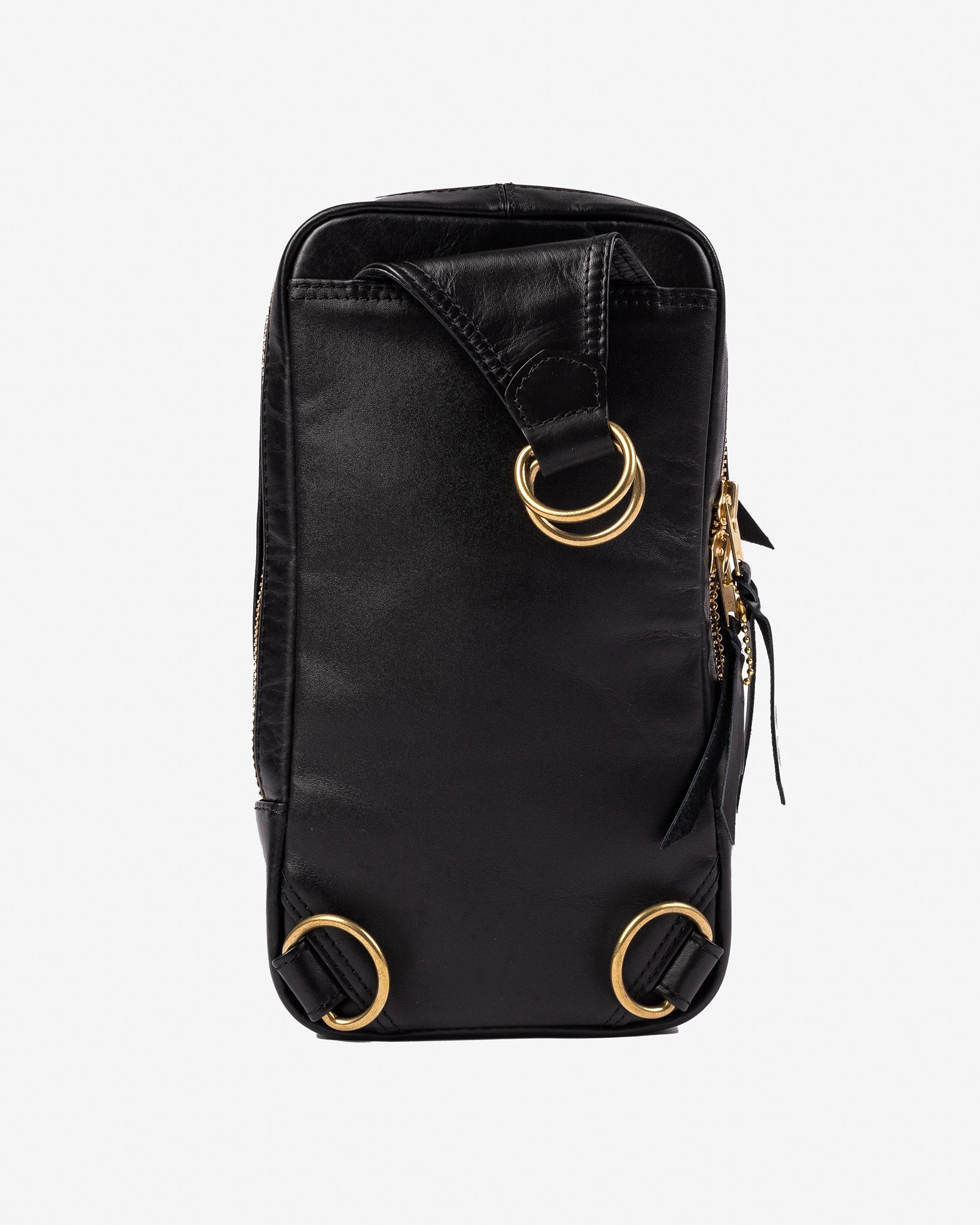 IHE-40-BLK Rectangular Leather Diamond Stitched Shoulder Bag - Black - 4