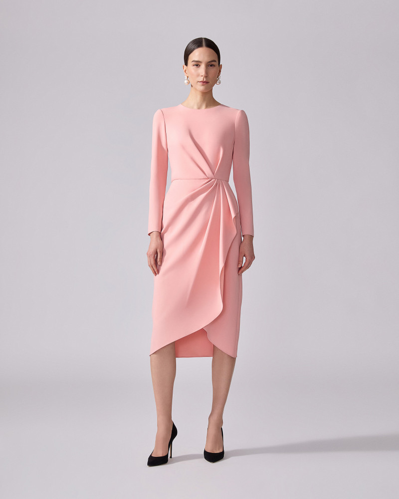 CAROLINA HERRERA Sheath Dress With Side Drape outlook