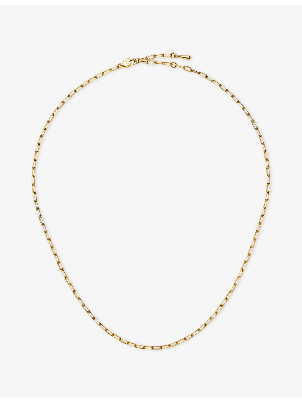Mini Paperclip 18ct Gold-Plated Stainless Steel Chain Necklace - 1