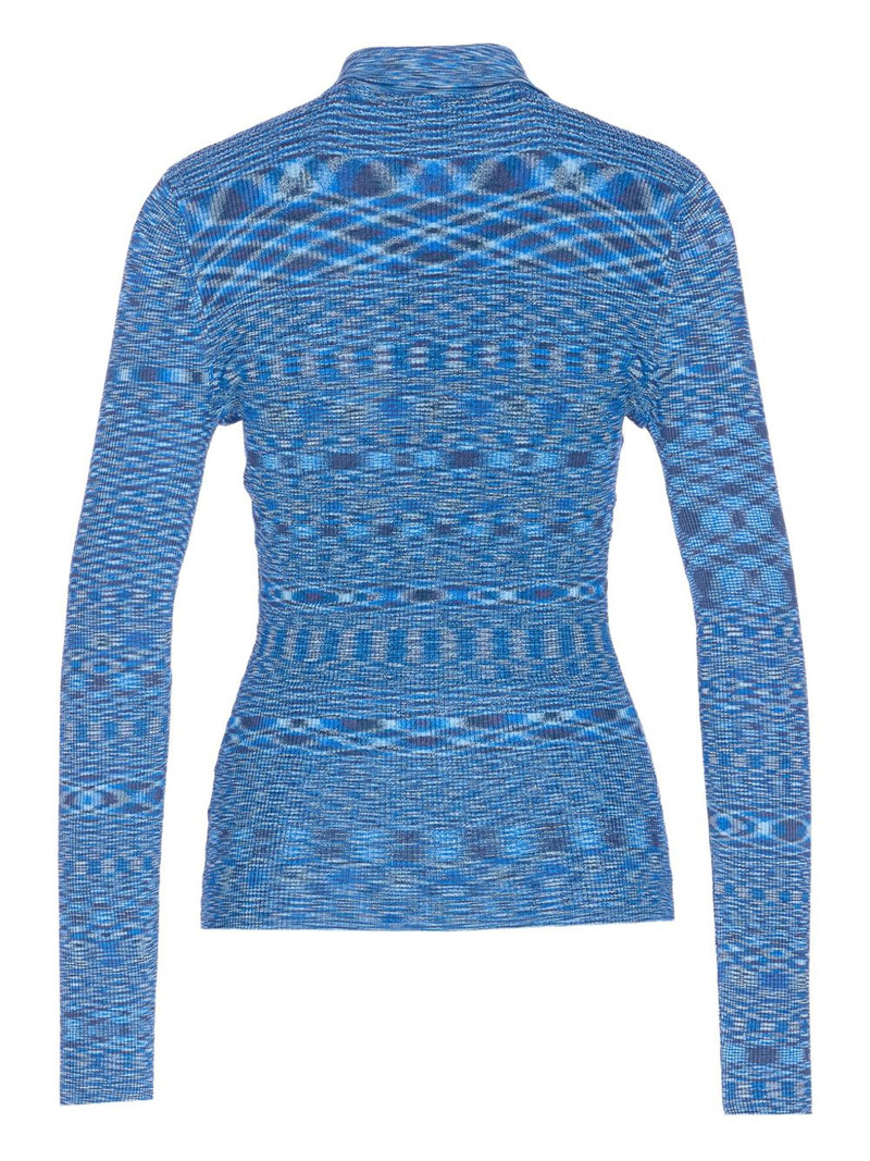 GANNI Spacedyed logo-button polo top outlook