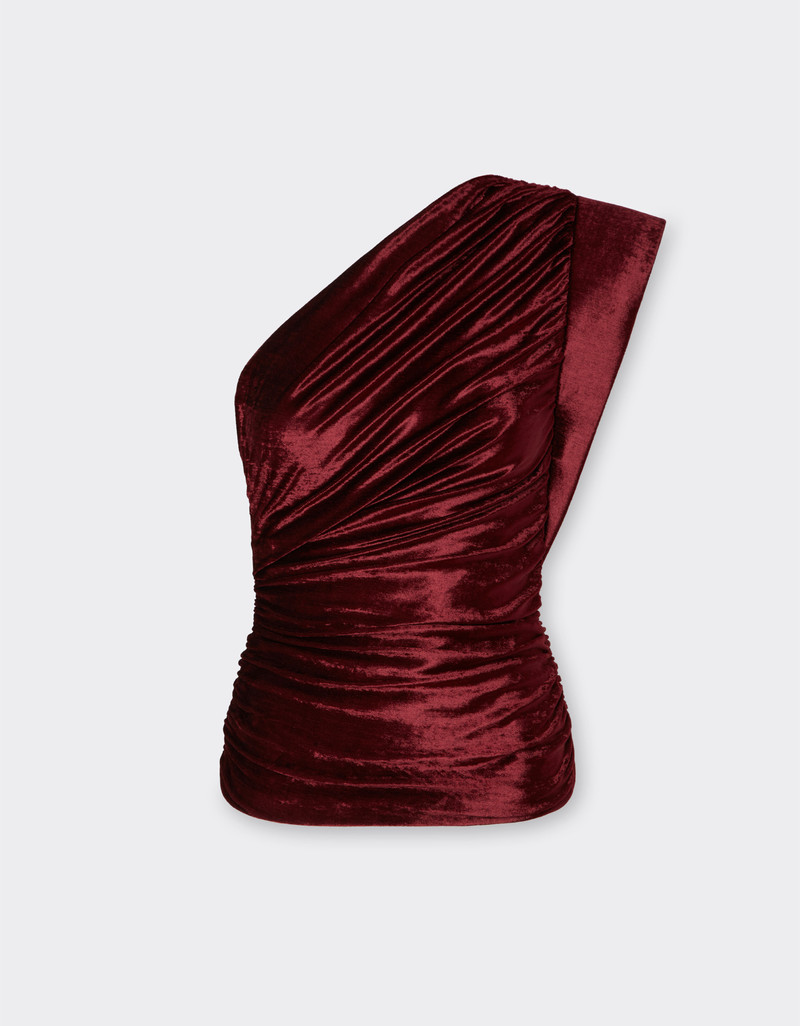 Velvet-effect jersey top 1