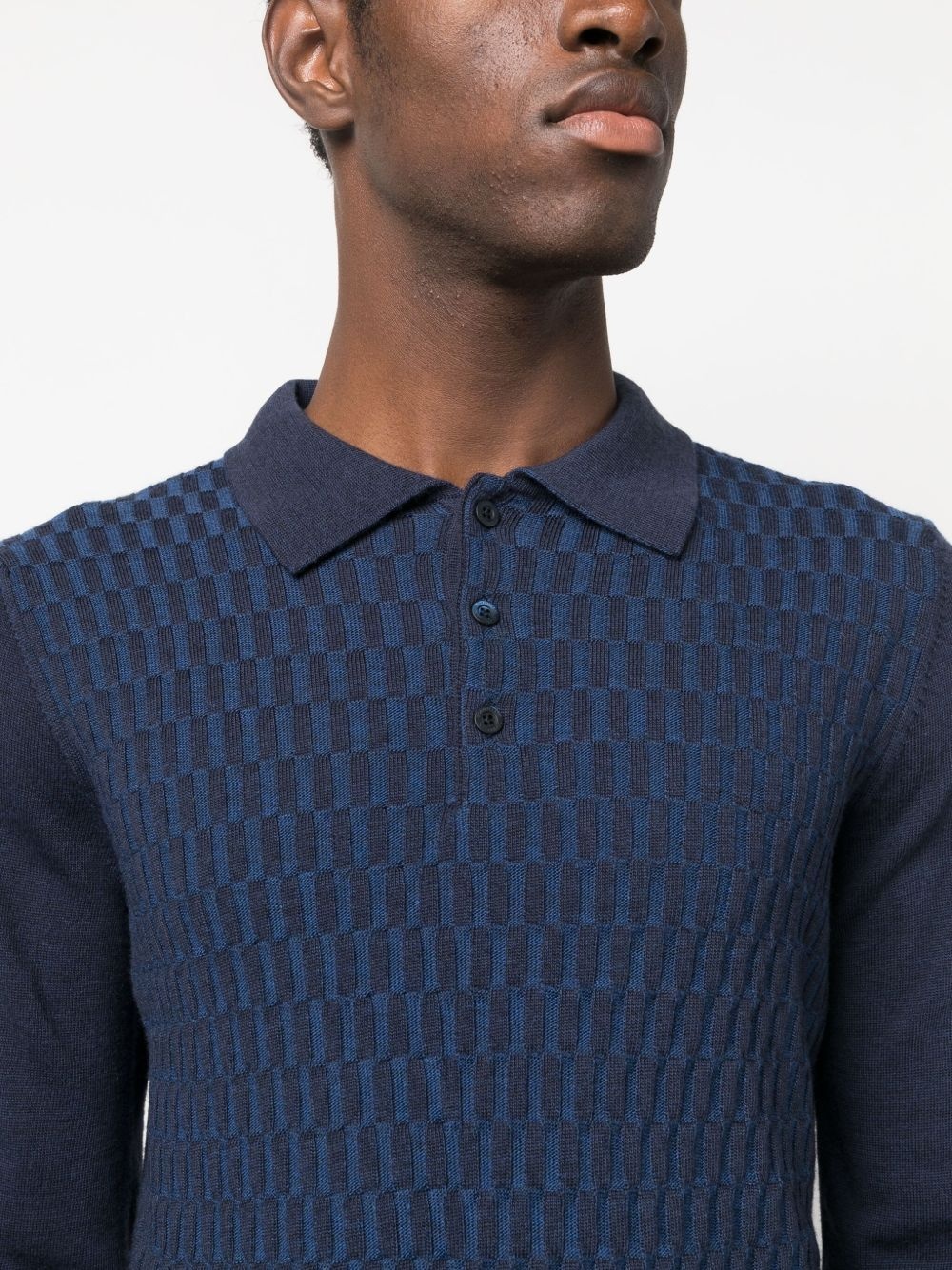 patterned intarsia-knit polo shirt - 5