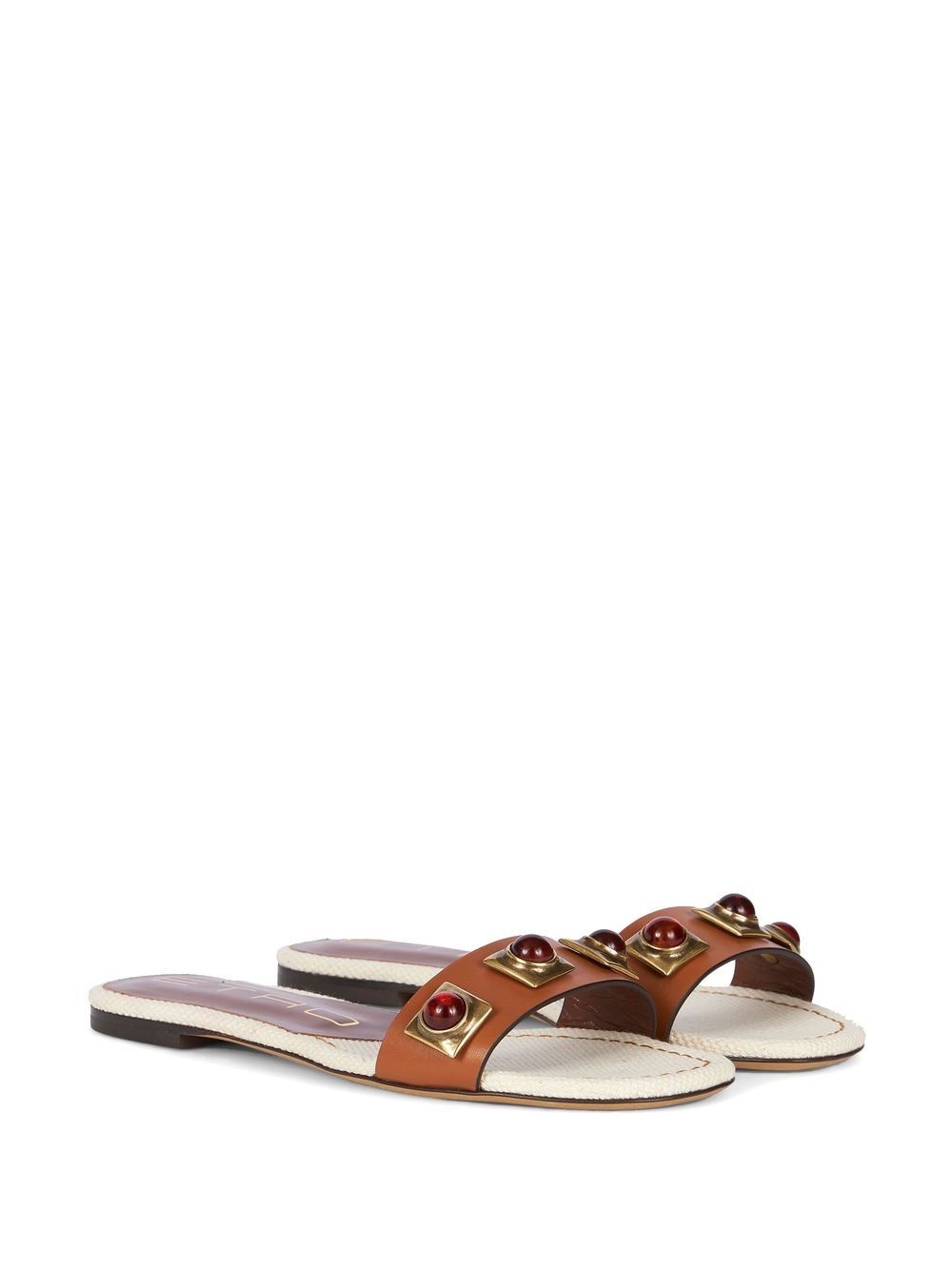studded leather slides - 2