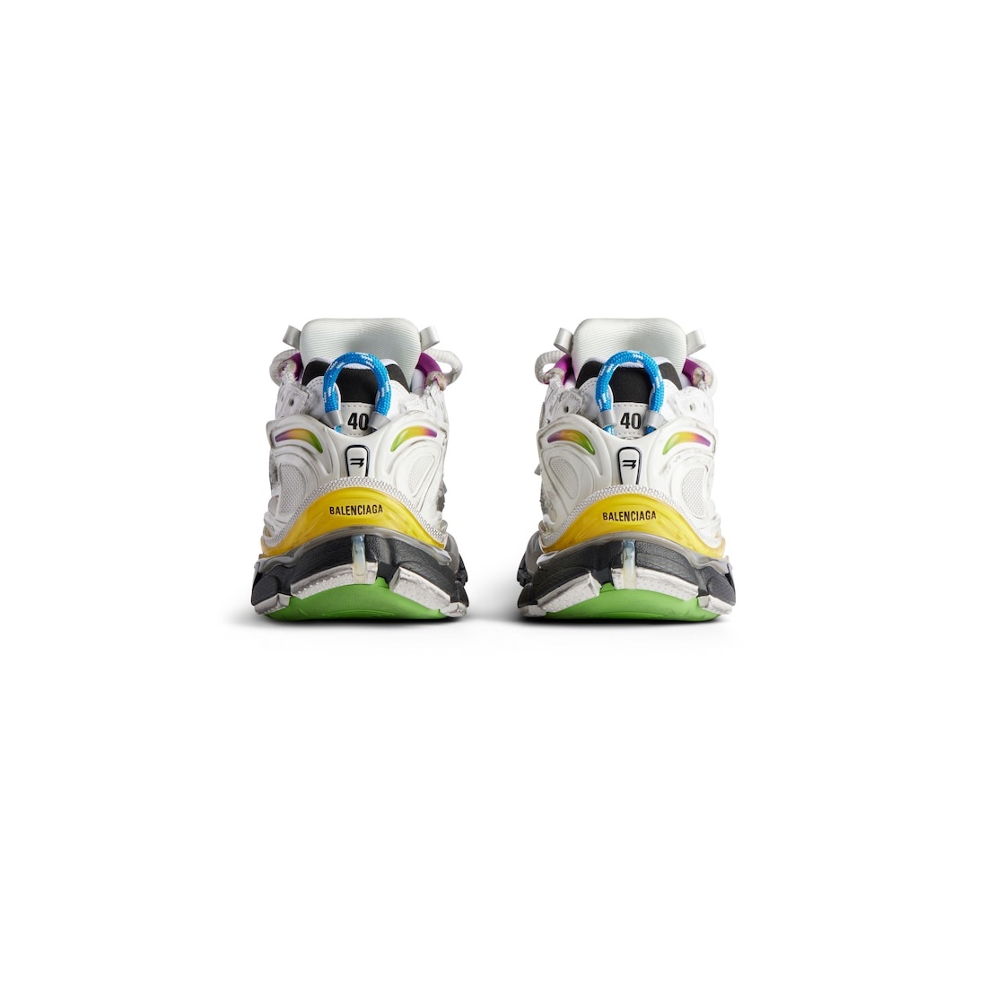 Men's Runner Gradient Sneaker  in White/multicolored - 5