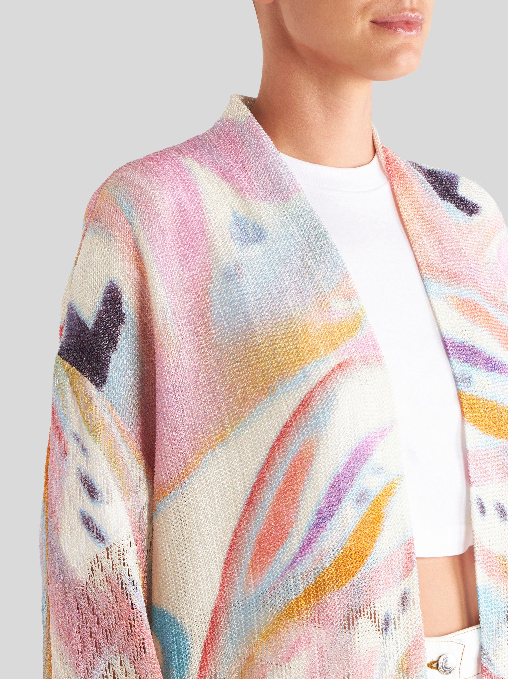 PRINTED CARDIGAN WITH FRINGE - 2