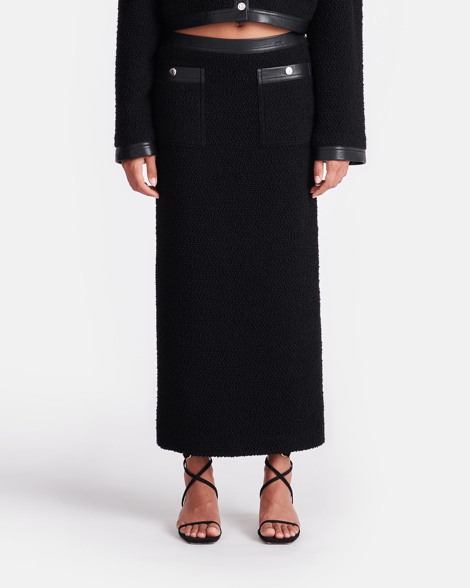 Boucle-Tweed Midi Skirt - 4