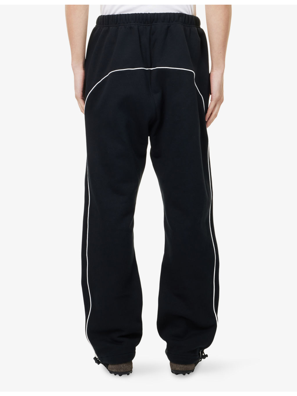 Drawstring-Cuffs Straight-Leg Cotton-Blend Jogging Bottoms - 4