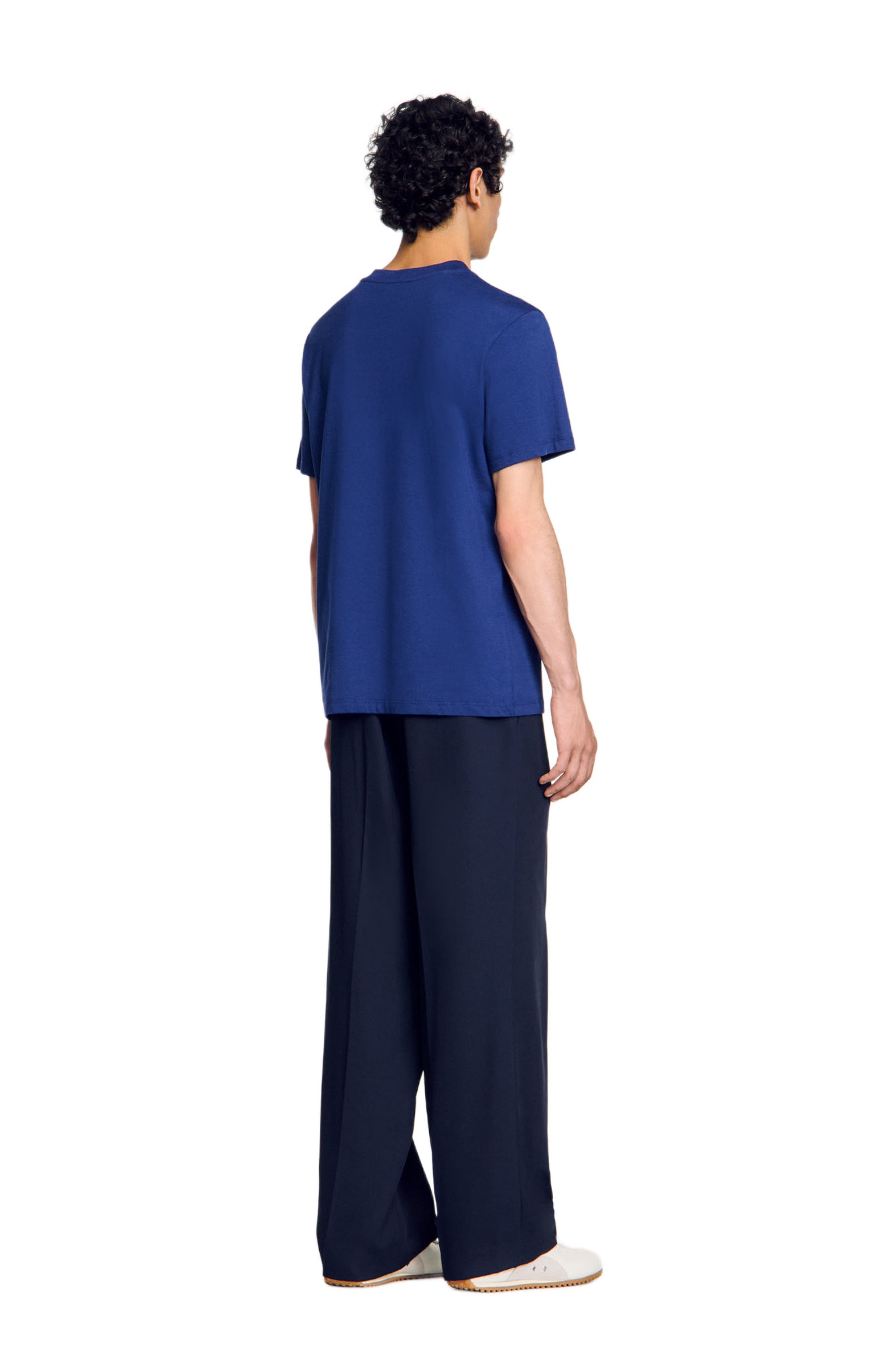 SANDRO Cotton T-shirt with logo in Royal Blue at Nordstrom - 2