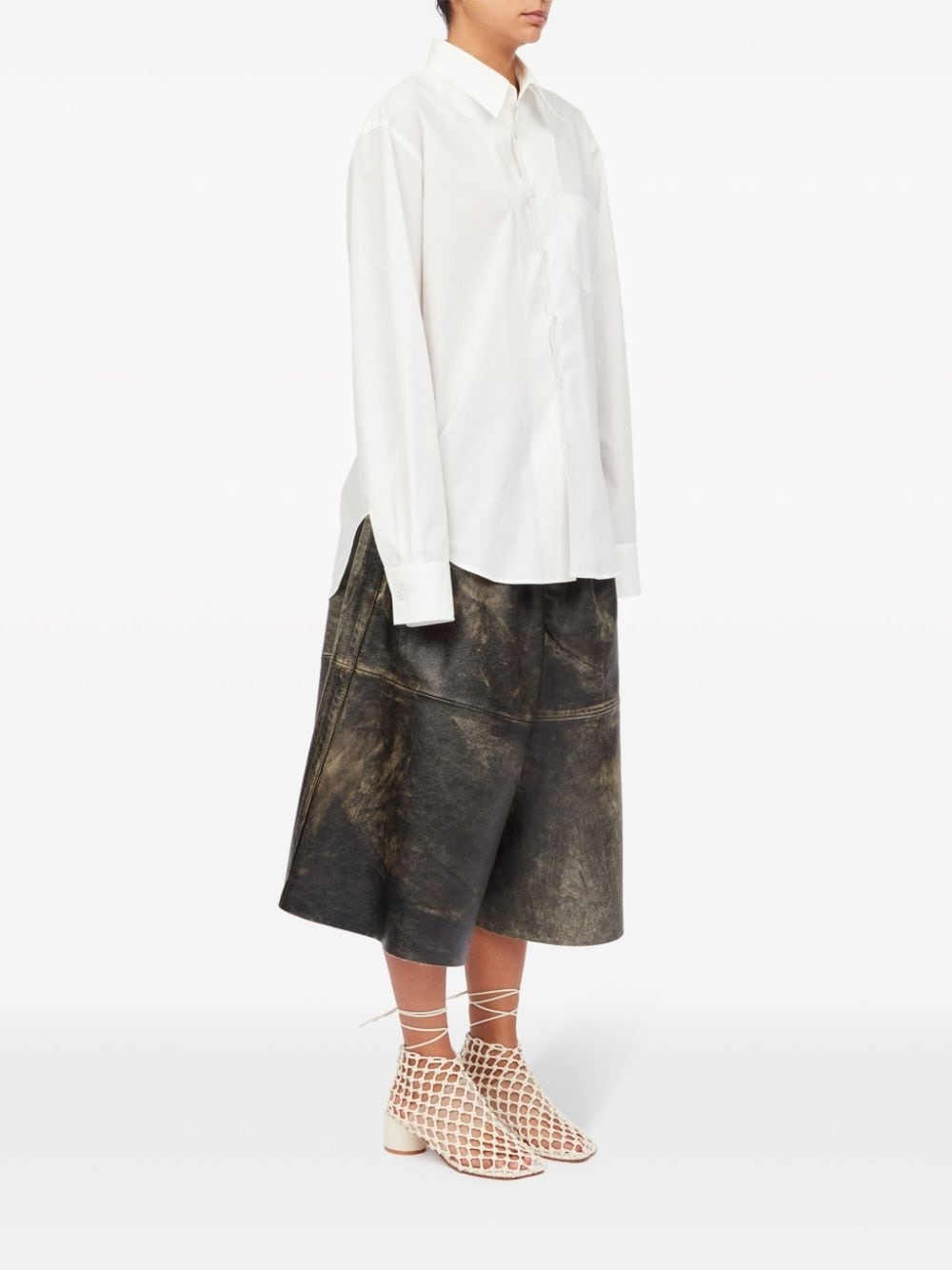 slash-detail cotton shirt - 3