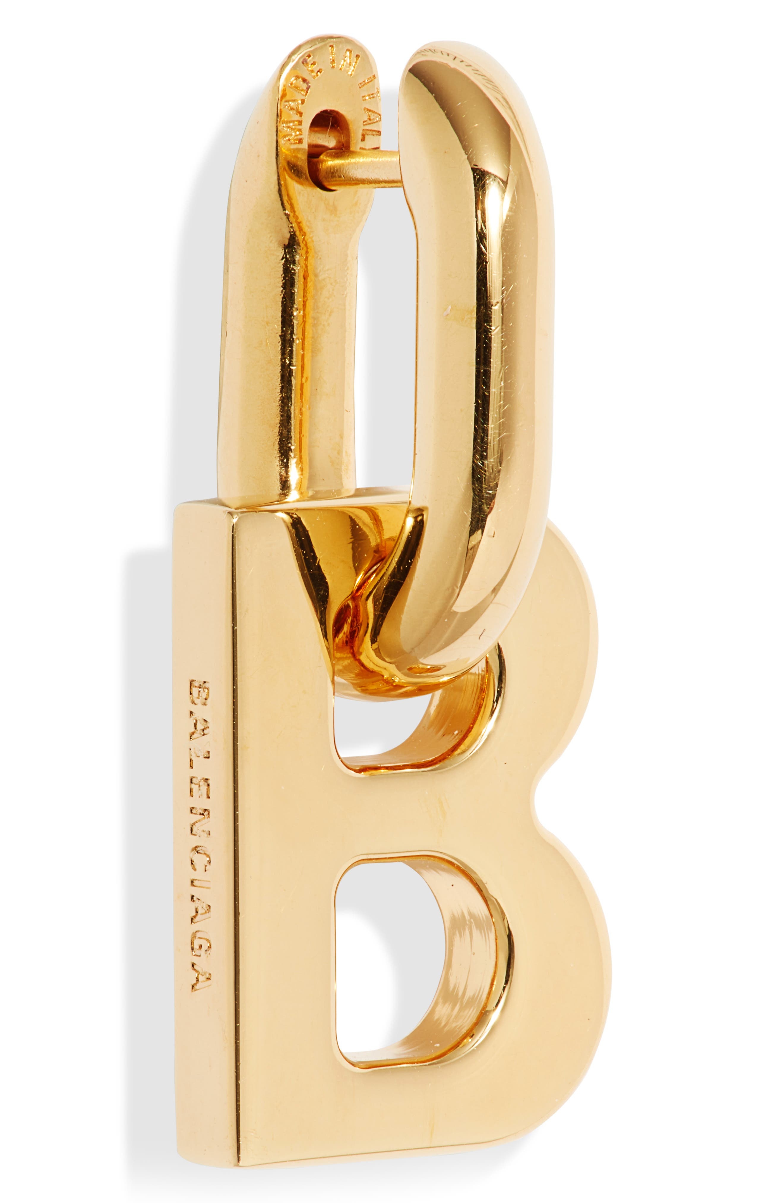 Balenciaga XS B Chain Earrings in Shiny Gold at Nordstrom - 5