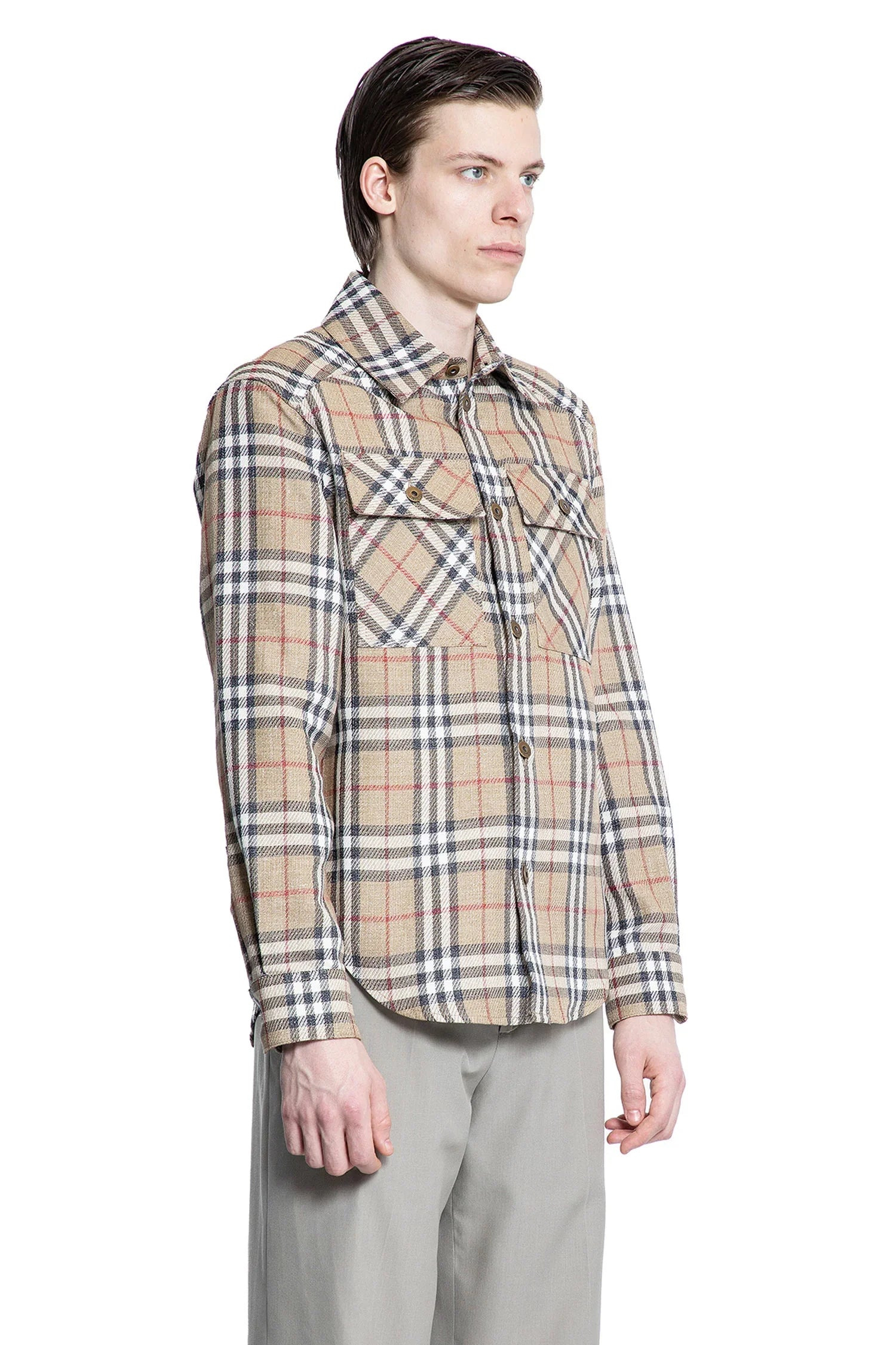 Oversized-Fit-Check-Cotton-Linen-Shirt - 2