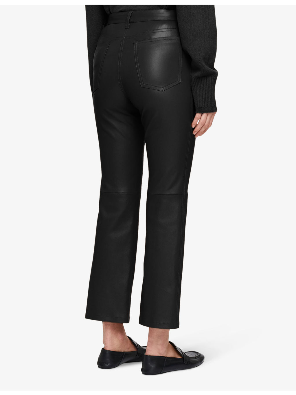Duke flared-leg mid-rise leather trousers - 3