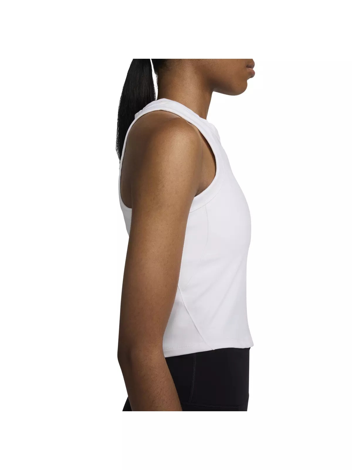 Women's One Fitted Dri-FIT Cropped Tank Top - White - 4