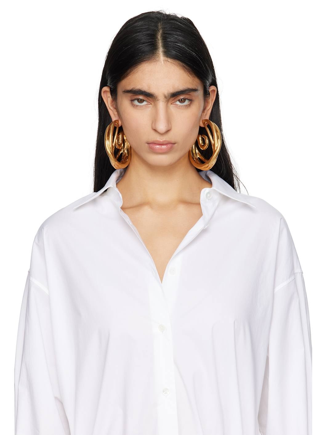 Gold Triptych Large Earrings - 3
