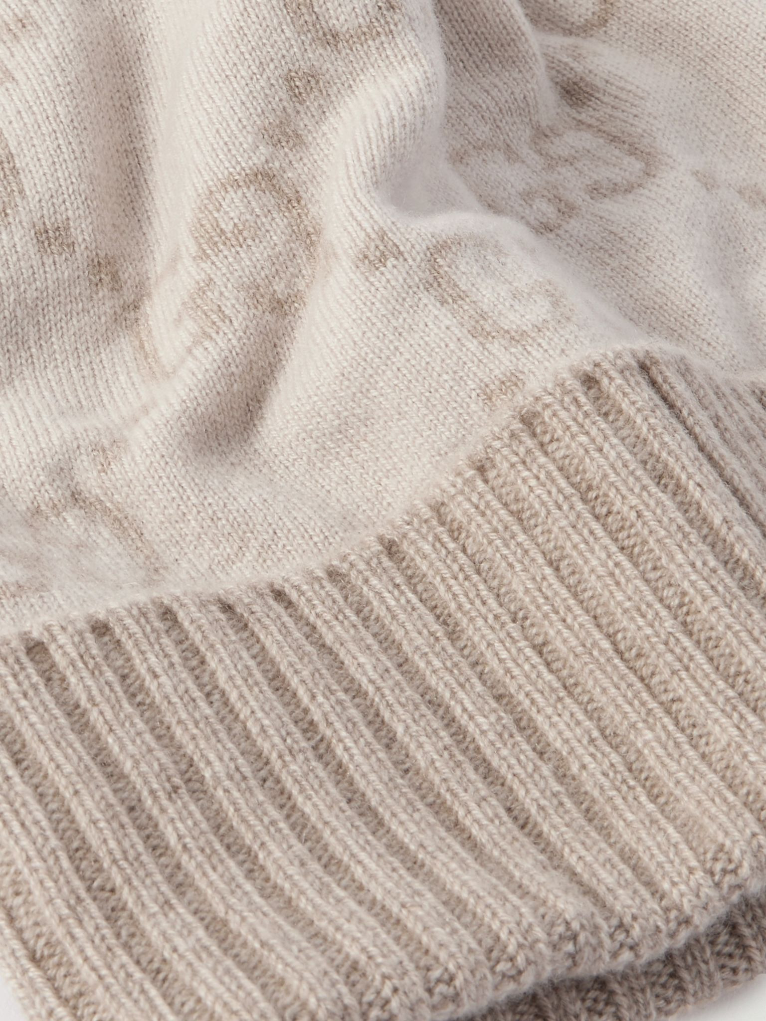 Jacquard-knit cashmere beanie Off-white - 3