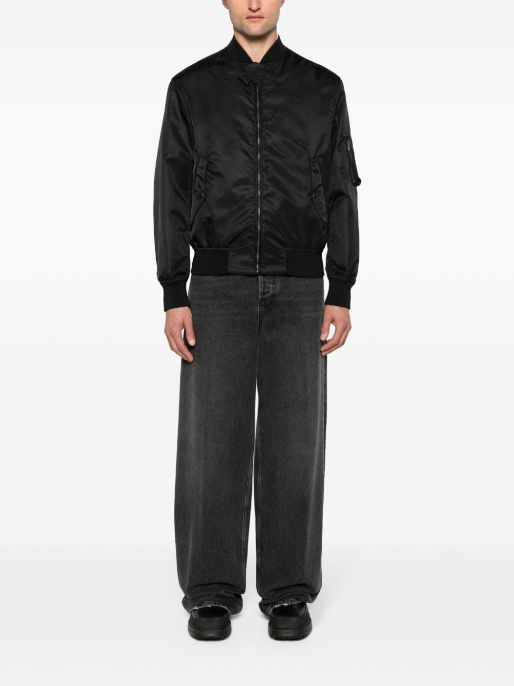 floral-embroidered bomber jacket - 2